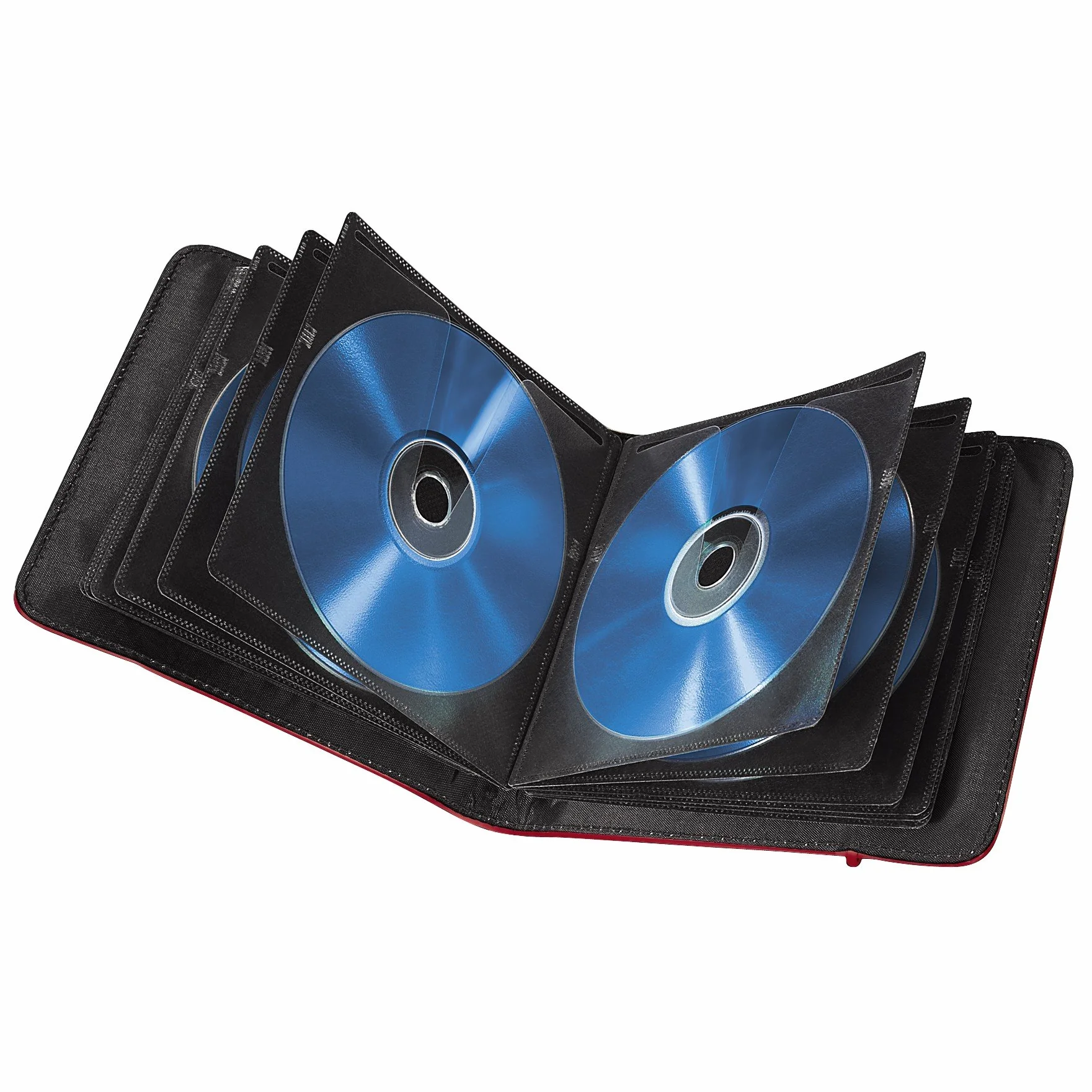 Hama Up to fashion, Custodia in nylon per 24 CD/DVD, colore: Rosso