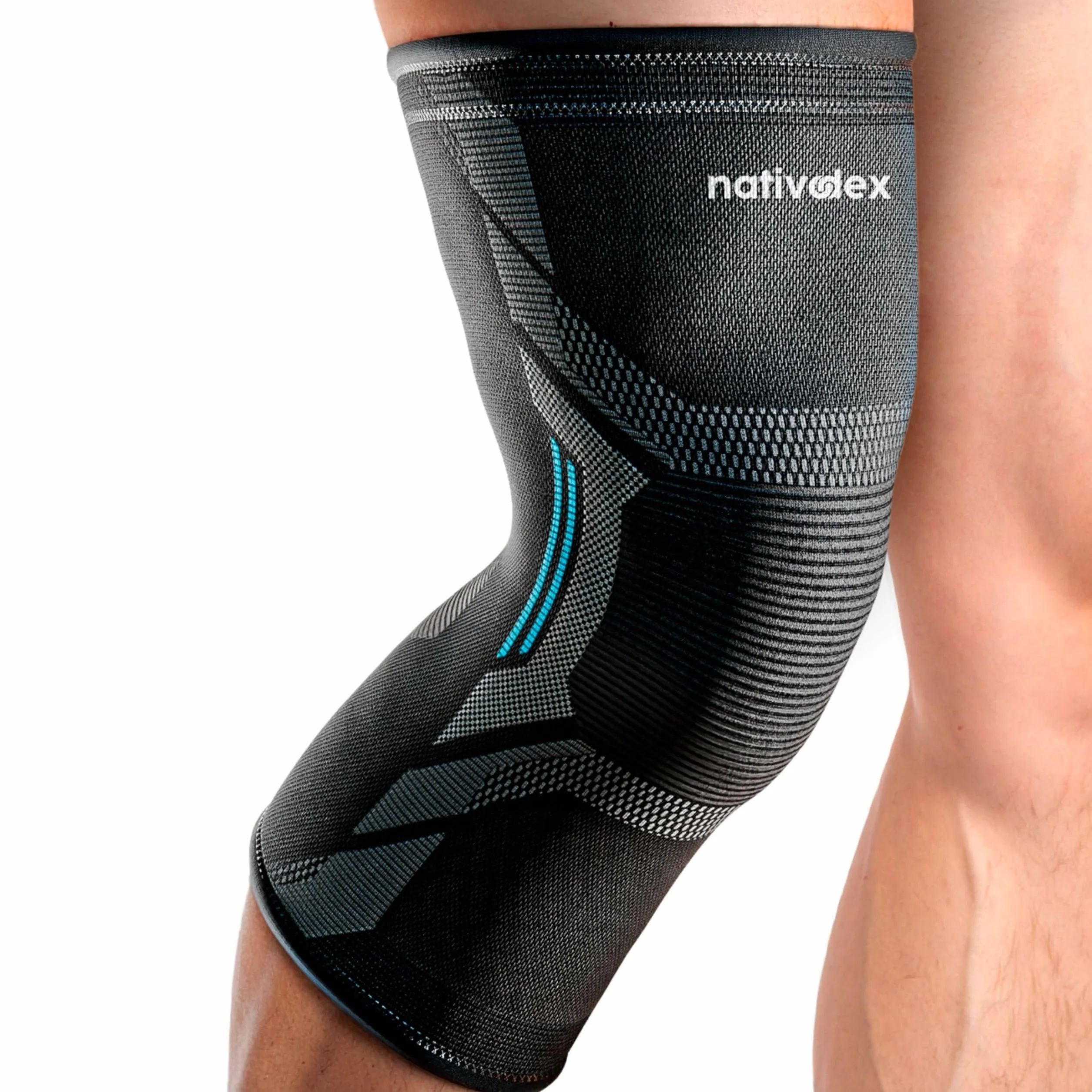 NativoDex Ginocchiera Ortopedica di Compressione Stabilizzante Menisco Legamenti Sport Fascia Elastica Antiscivolo Traspirante Palestra Corsa