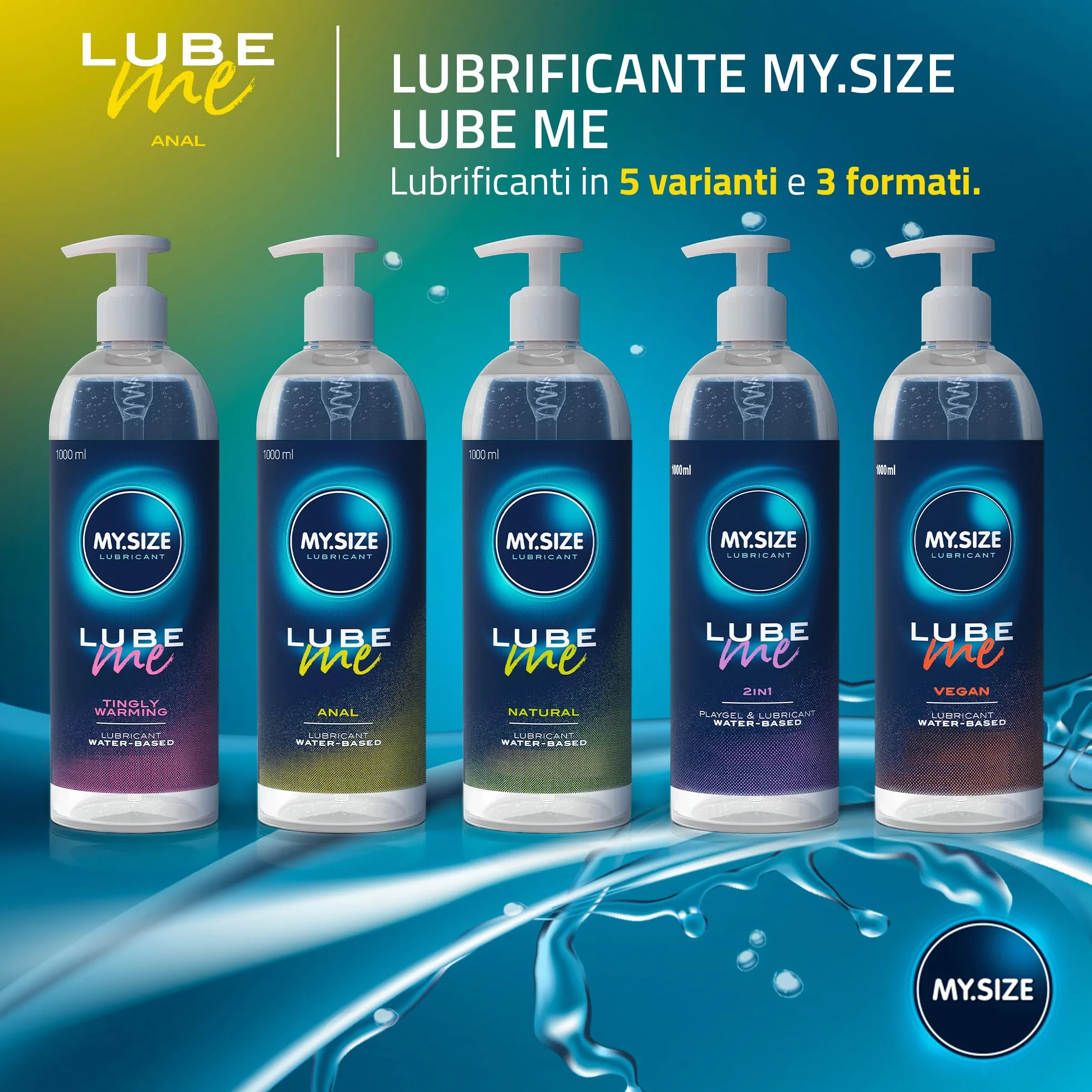 MY.SIZE Lube Me gel lubrificante Premium Anale 1000 ml lubrificante extra viscoso a base acqua
