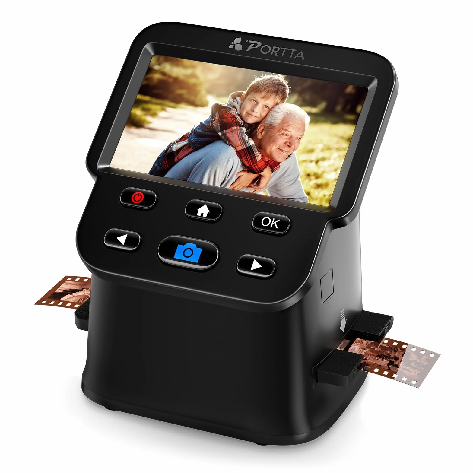 PORTTA Film Scanner 5" LCD Screen 22MP Slide Negative Scanner 135 126 110 Film Digital Converter HDMI SD Card