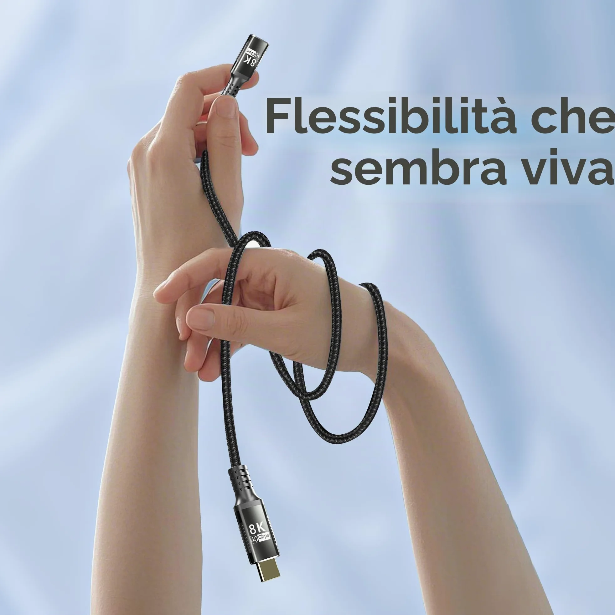 prolunga usbc lungo 3 m,extension usb5 40Gpbs compatibile con prolunga thunderbolt 5,8K@120Hz/4K@60Hz type c femmina maschio 240W Ricarica rapida per Thunderbolt 4/3,USB 4/3, SSD eGPU.