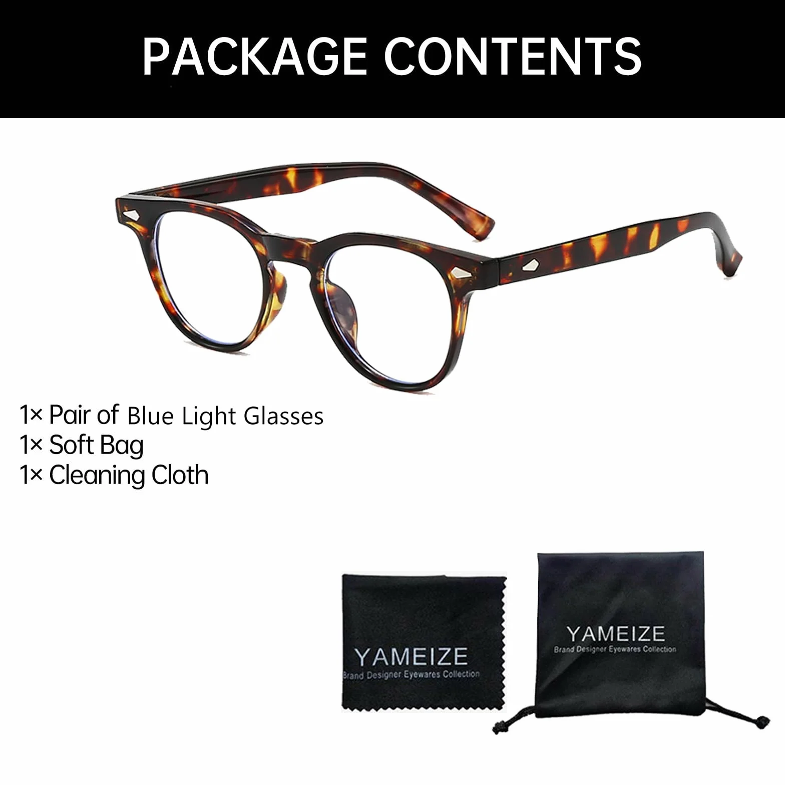 YAMEIZE Occhiali Luce Blu Vintage Rotondo Uomo Donna Anti Luce Blu Filtro Luce Blu