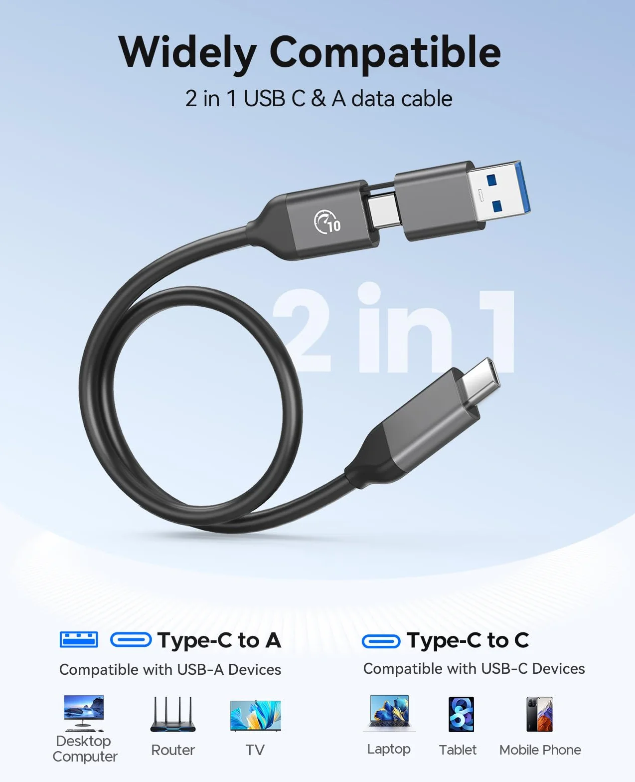 ORICO SSD Esterno 480 GB con Cavo USB-C 2 in 1, Unità a Stato Solido Esterna Portatile, Fino a 460 MB/s, Indicatore di Stato, per Smartphone, Tablet e PC con Interfaccia USB-C - B5PLUS