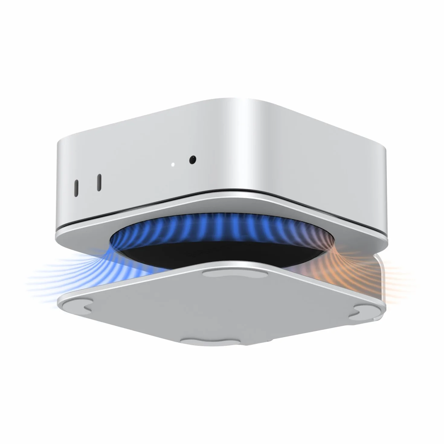 AKKYAJAURE Supporto per Mac Mini M4, supporto da tavolo in alluminio per Mac mini M4 e M4 Pro, raffreddamento migliorato, facile accesso al pulsante di accensione e organizzazione della scrivania