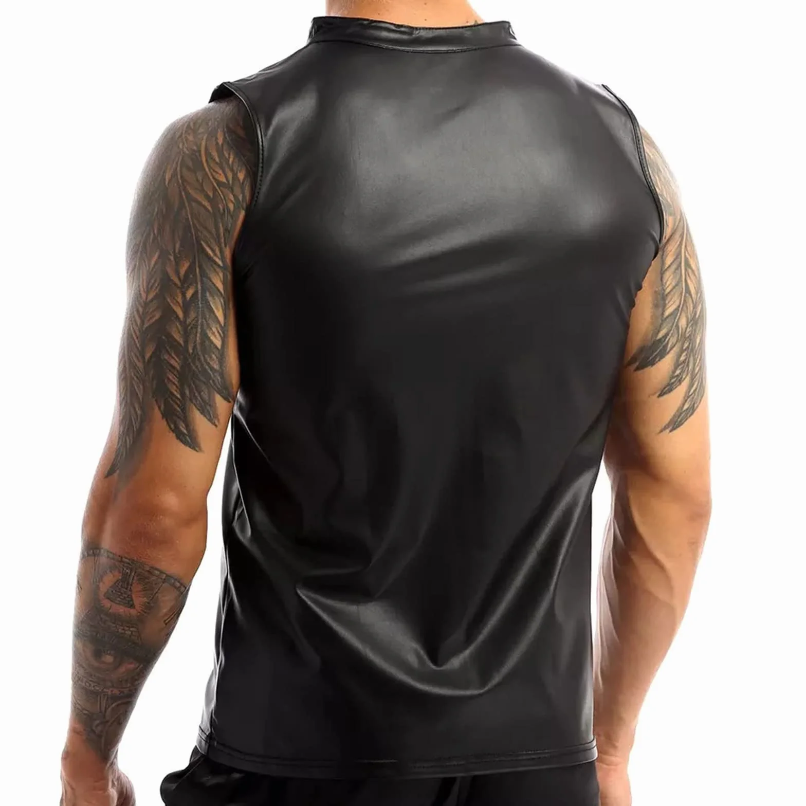 Biancheria intima sexy da uomo in lattice slim fit senza maniche