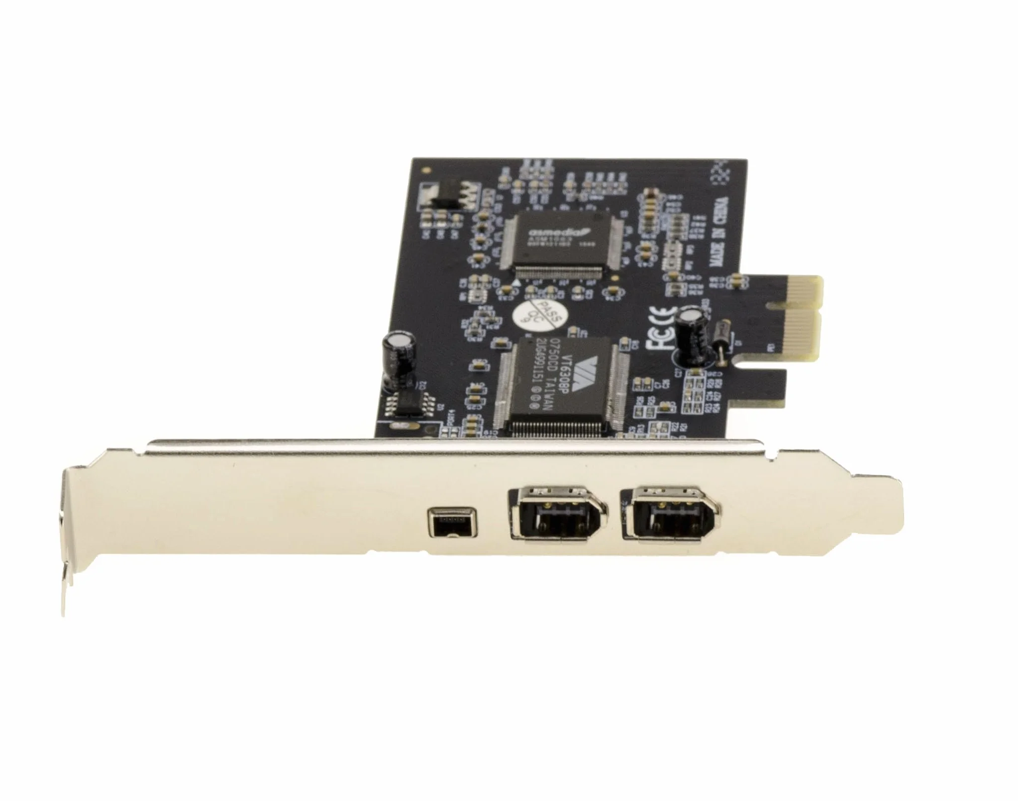KALEA-INFORMATIQUE Scheda controller PCIe a 3 porte FireWire 400 IEEE1394a con chipset VIA6308 e ASM1083. Staffe a profilo alto e basso, con cavo Ilink.