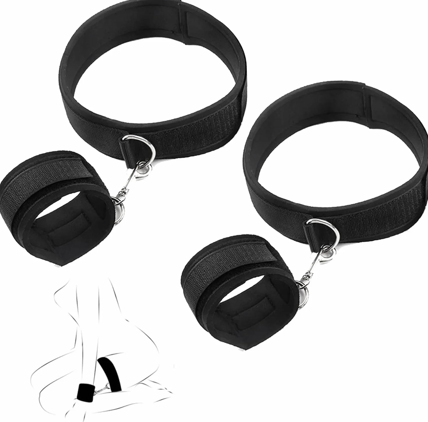 BDSM Collar Handcuffs Nipple Clamp Ball Gag Slave Rope Bondage Whip Restraints Set Fetish Kit Adult Sex Erotic Toys