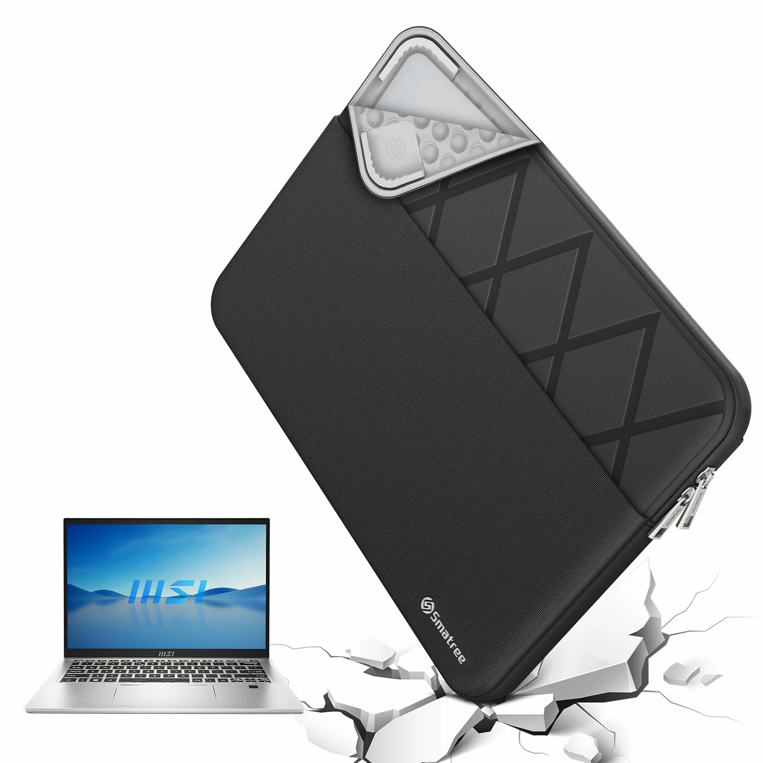 Smatree Laptop custodia per 15,6 pollici MSI Gaming Laptops/Alpha Series/Alpha 15/ALPHA 15 A3DD-004, MSI Protective Laptop custodia con astuccio per accessori, Patented Super‑Corner Design(E638)