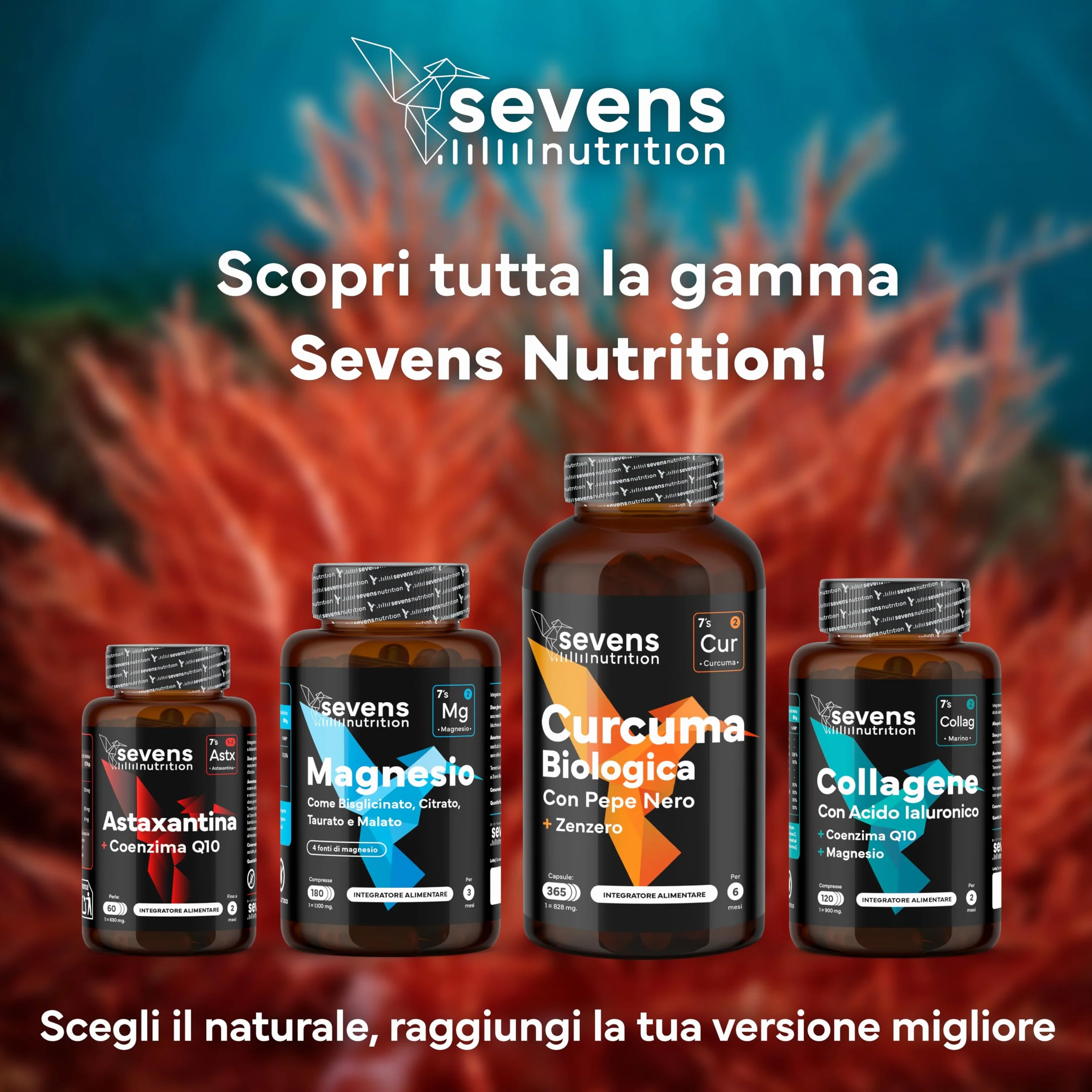 Astaxantina Naturale Pura AstaPure® 8 mg Integratore Antiossidante con Coenzima Q10 e Olio Extravergine di Oliva