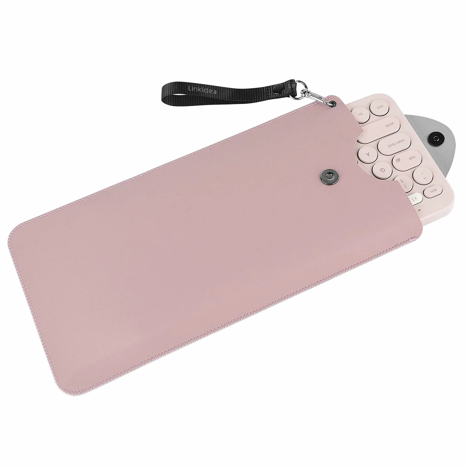 Linkidea Custodia protettiva per tastiera in similpelle vegana compatibile con Logitech K380, Logitech Pebble Keys 2 K380s, Logitech Keys-to-GO 2, Magic Keyboard (Rosa)