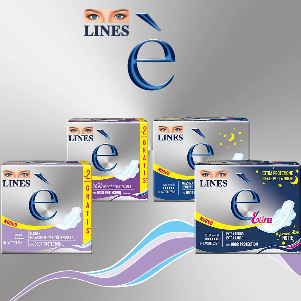 Lines È Giorno con ali Bipacco 22 assorbenti per ciclo mestruale Lactifless Odor Protection