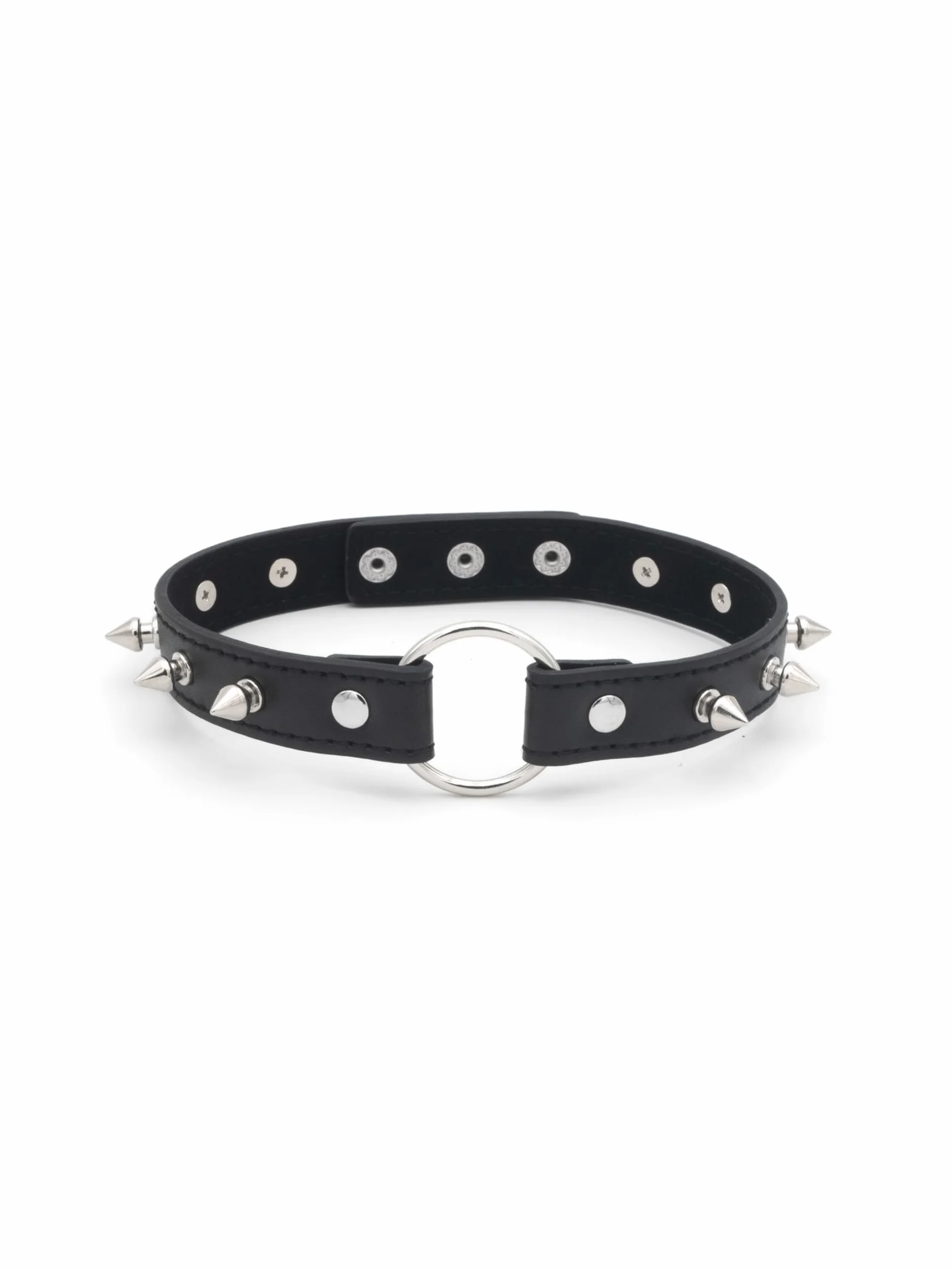 BONDAGERIE Collarino Choker Borchiato con Anello Regolabile