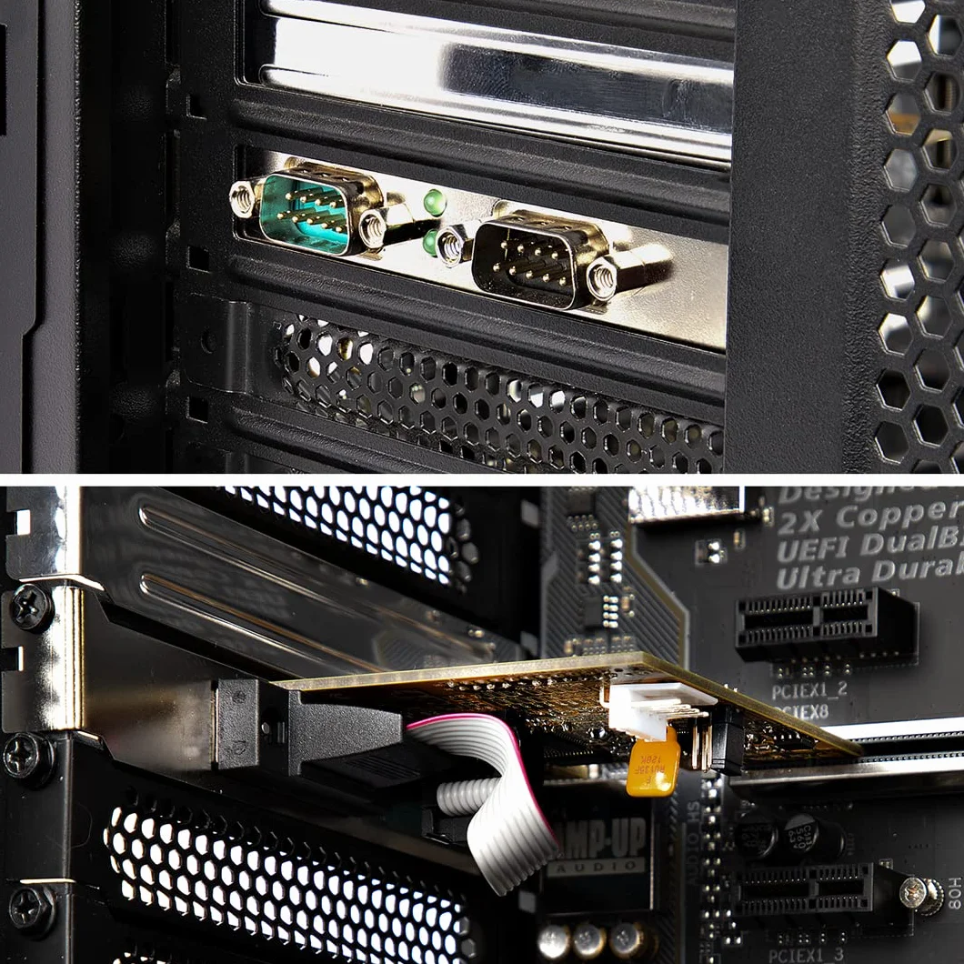 StarTech.com Scheda seriale PCI Express a 2 porte; Scheda di interfaccia seriale da PCIe a RS232 (DB9) con 16C1050 UART e ritenzione COM, 5V/12V; Windows e Linux (21050-PC-SERIAL-LP)