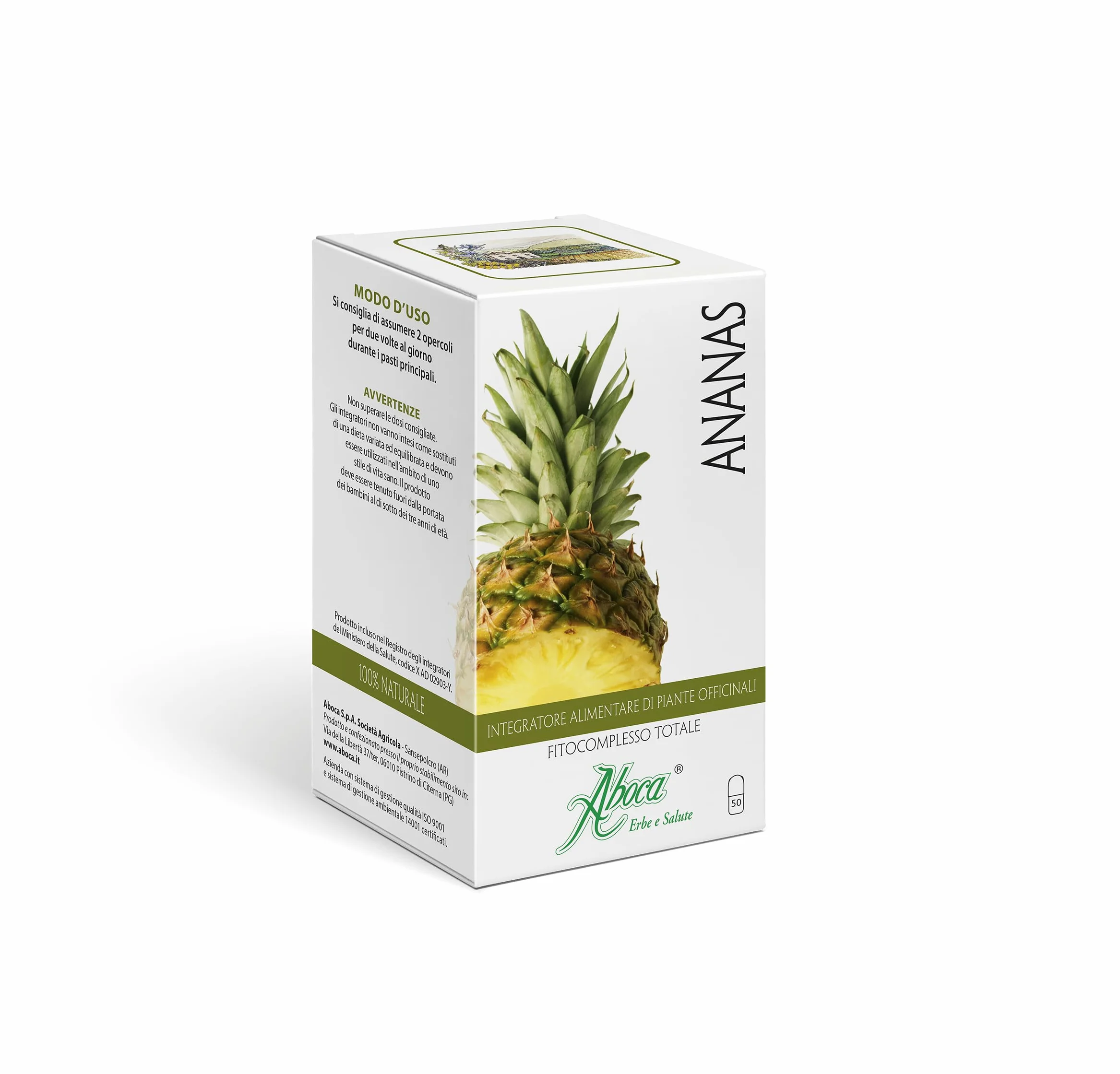 Aboca Ananas Fitocomplesso Totale 50 Opercoli Integratore con Bromelina