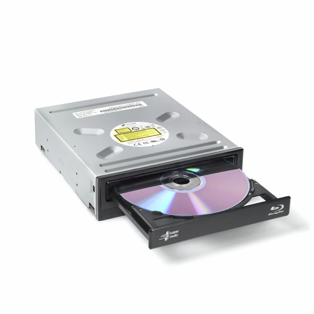 Hitachi-LG BH16 Internal Blu-Ray Drive, BD BD-R BDXL DVD-RW CD-RW ROM Player/Writer for Desktop PC, Windows 10 Compatible, 16x Write Speed, Software Included - Black (Bulk Version)