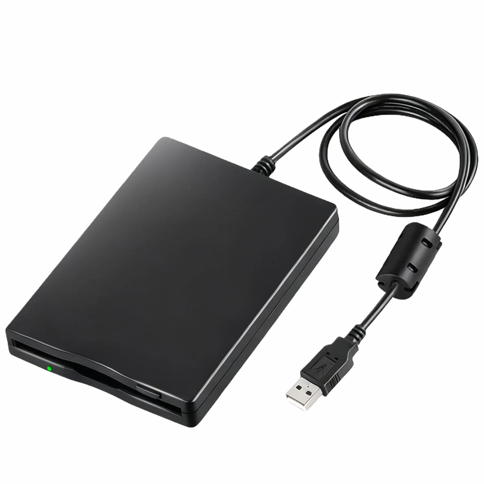 Leikurvo Unità floppy esterna USB portatile FDD 1,44 MB 3,5 pollici, Slimline Floppy Disk Drive esterno lettore di schede per computer esterno rimovibile compatibile con PC e MAC, Plug and Play, nero