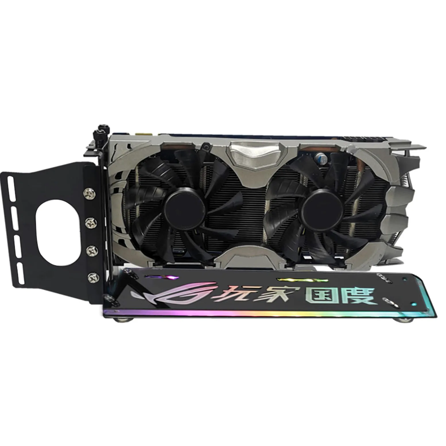Supporto verticale per scheda grafica con LED 5V 3pin RGB | Computer PCIe 3.0 per ATXcase, installazione verticale, slot, cavalletto/base, sincronizzazione ARGB