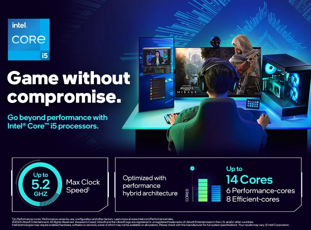 Intel® Core™ i5-14400 Processore per sistemi desktop 14400 10 core 6 P-core + 4 E-core fino a 4,7 GHz