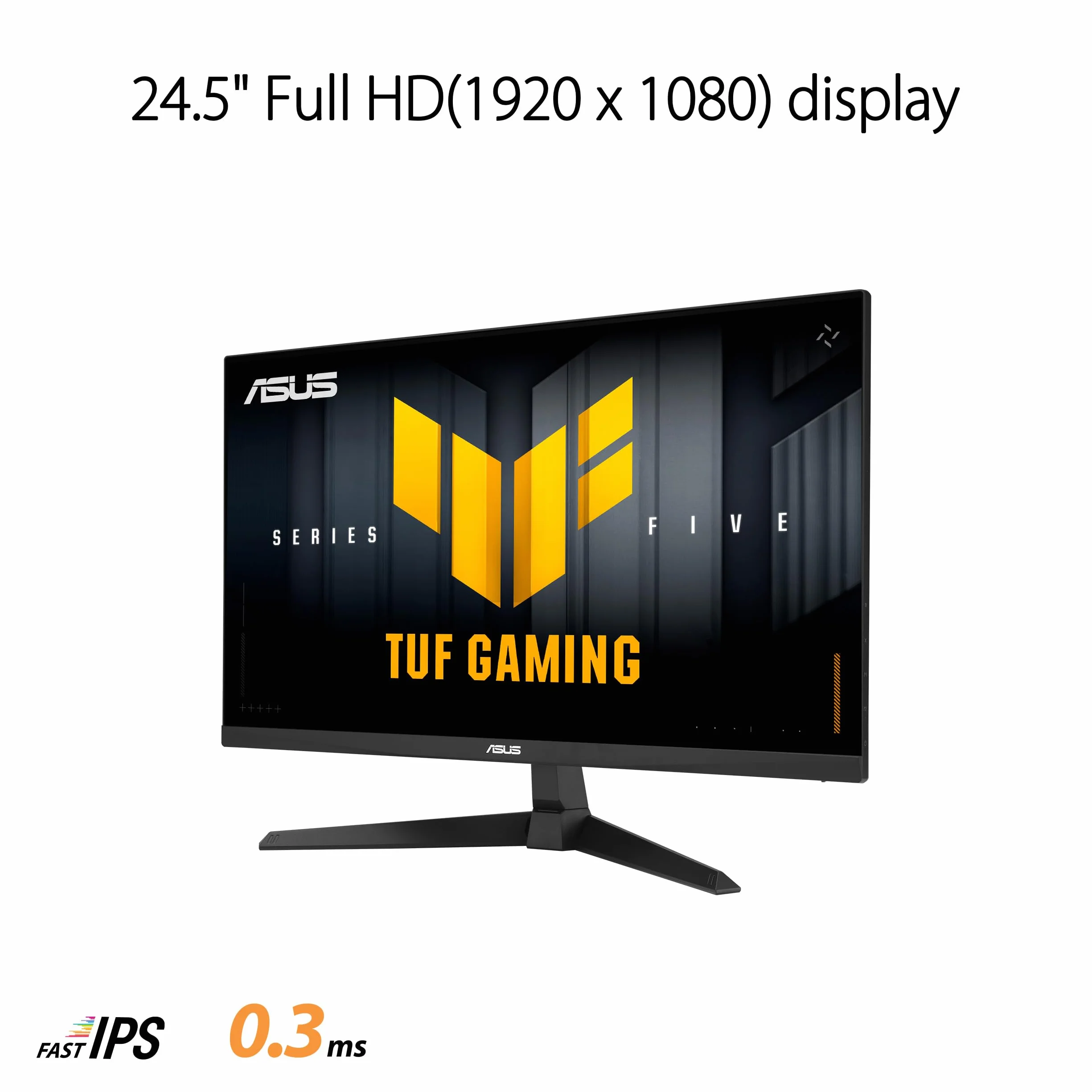 ASUS TUF Gaming VG259Q5A, Monitor Gaming 24,5" Full HD Fast IPS (1920 x 1080), 0,3ms Response Time, 200 Hz, Altoparlante Integrato, ELMB, HDMI, DisplayPort e Jack Audio, Display Widget Center, Nero