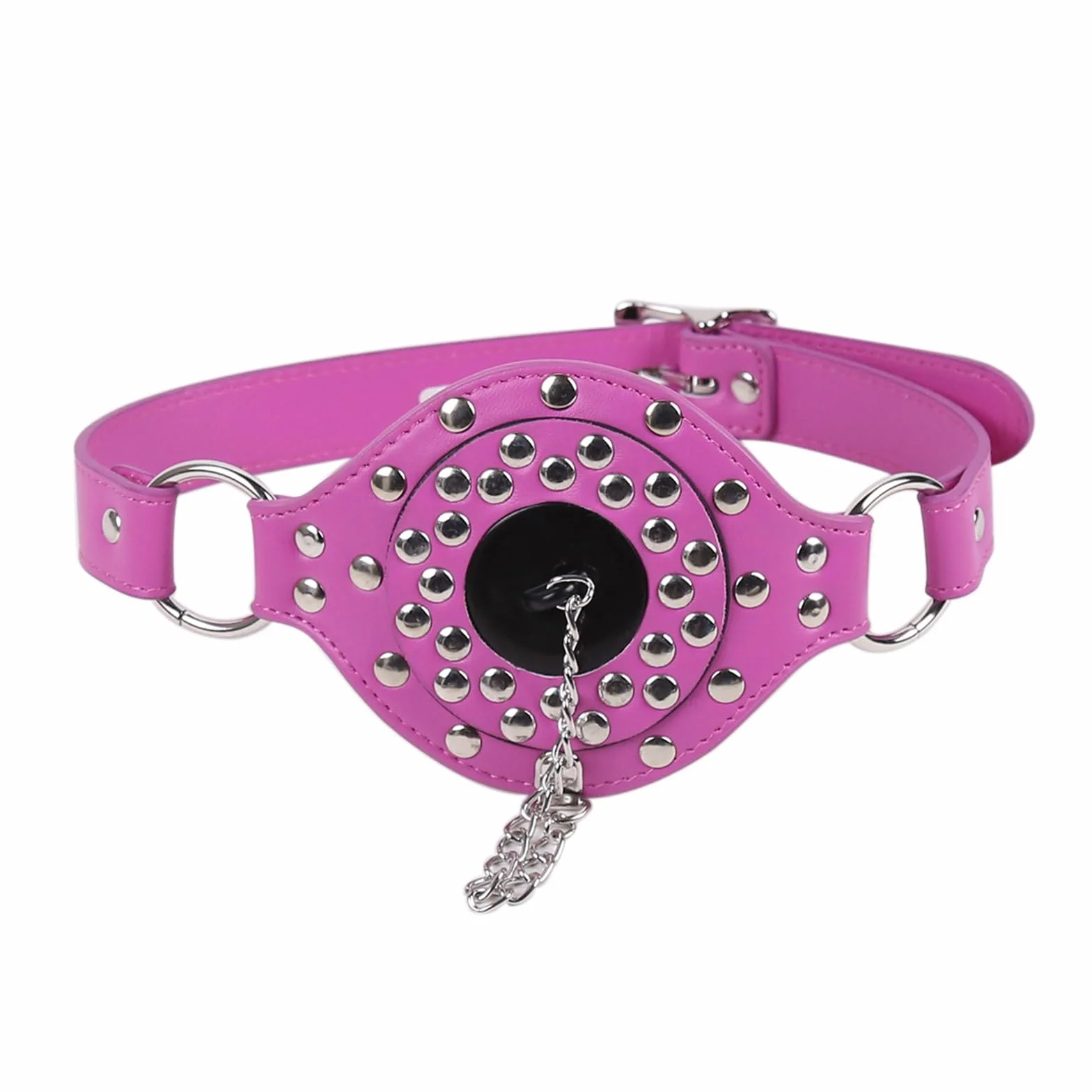 Bavaglio Per Bocca In Finta Pelle Rivetto Plug Apribile SM Ball Gag Bondage