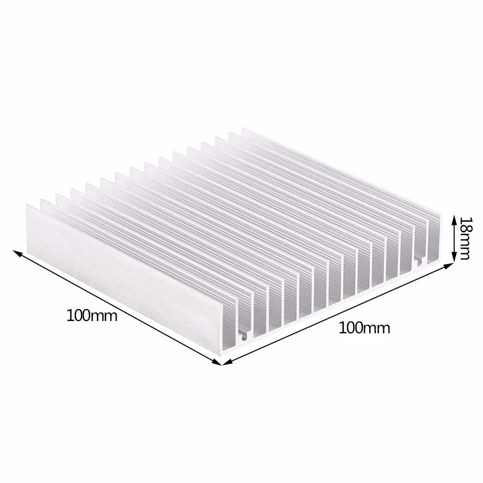 Dissipatore di calore in alluminio, 16 denti, dissipatore di calore, in alluminio, dissipatore di calore, ventola di raffreddamento, per luce LED, computer 100 x 100 x 18 mm