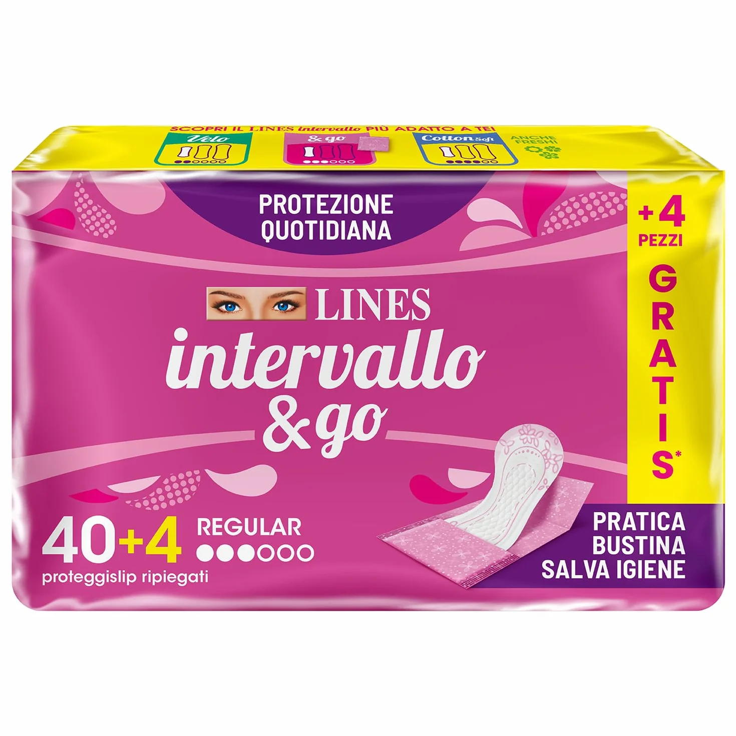 LINES INTERVALLO & GO 44 proteggislip ripiegati protezione quotidiana neutralizza odori
