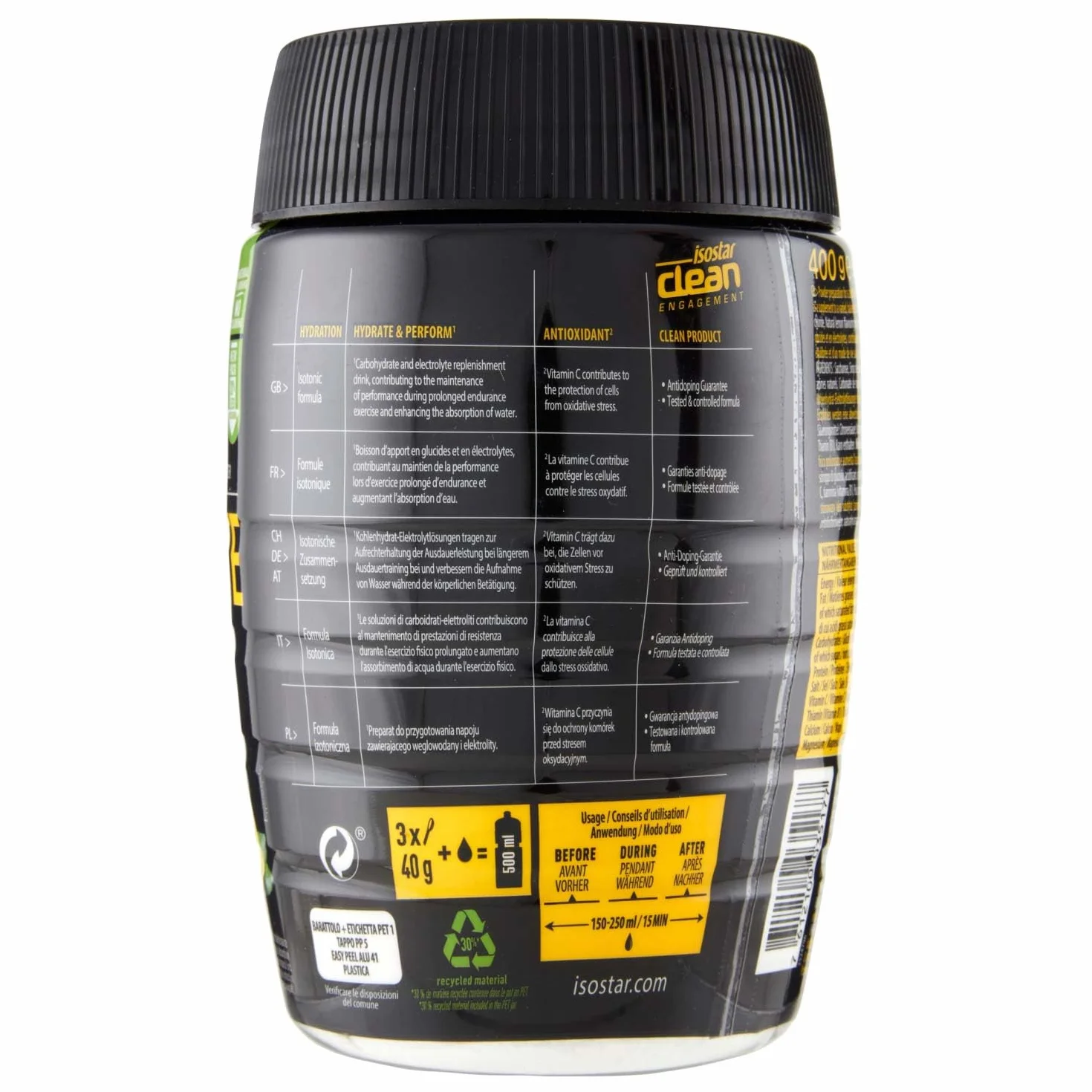ISOSTAD HYDRATE & PERFORM LIMONE, Preparato in polvere per bevanda isotonica, 400 g