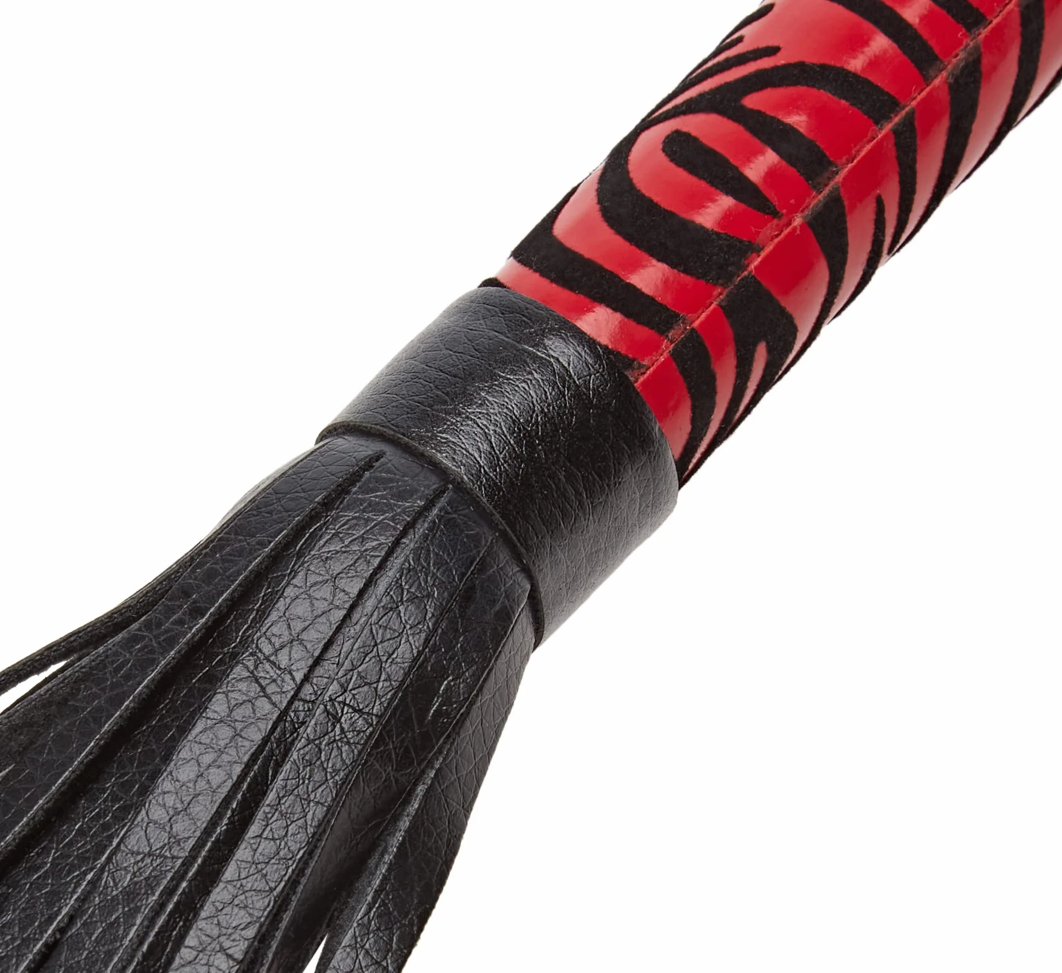 LOVETOY FLOGGER CUERO NEGRO Y ROJO