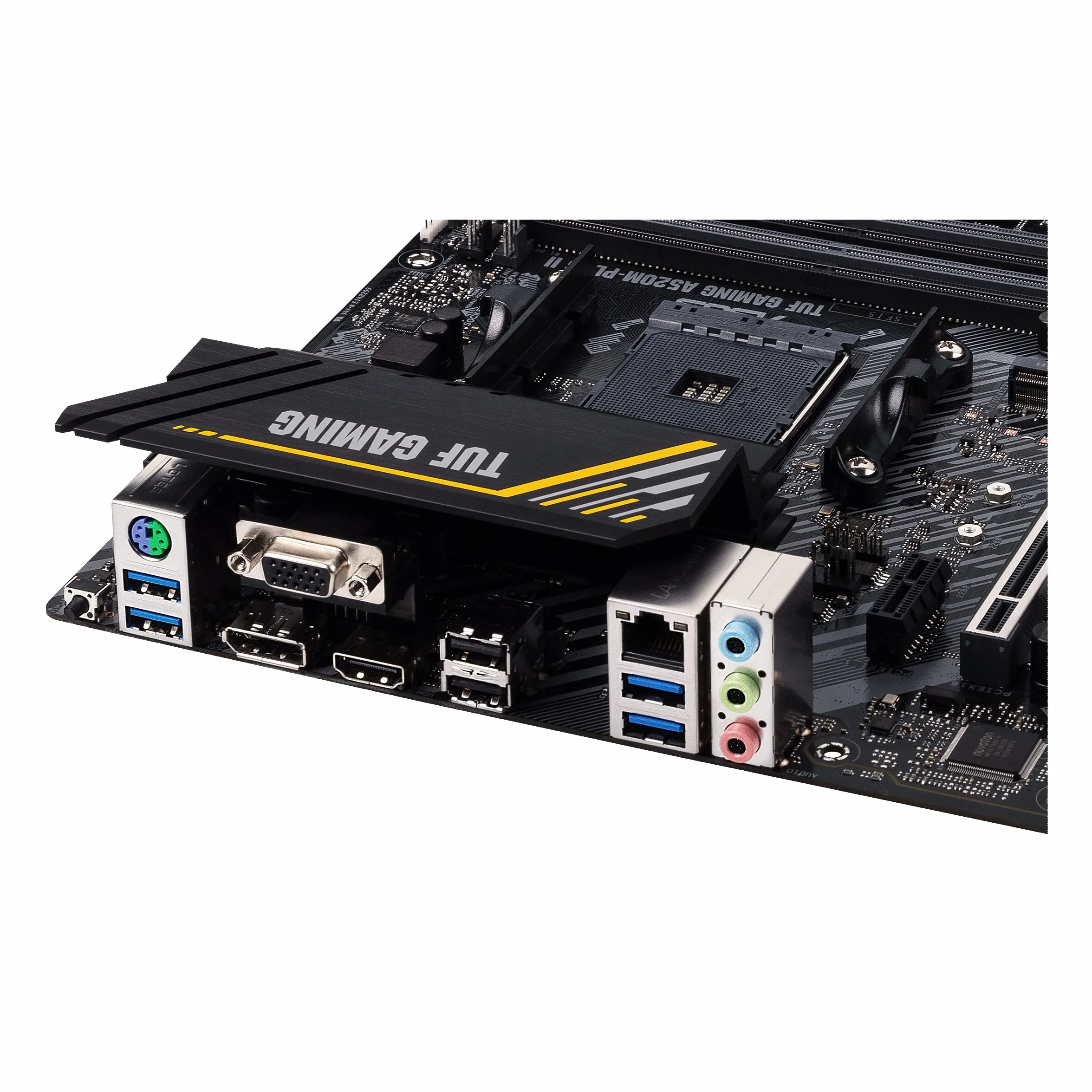 ASUS TUF Gaming A520M-PLUS II Scheda Madre microATX, AMD A520, Socket AM4, DDR4, PCIe 3.0, LAN Realtek 1Gb, 1xM.2, 4xSATA 6GB/s, 7.1 Surround, USB 3.2 Gen 1, Supporto Aura Sync RGB, Nero