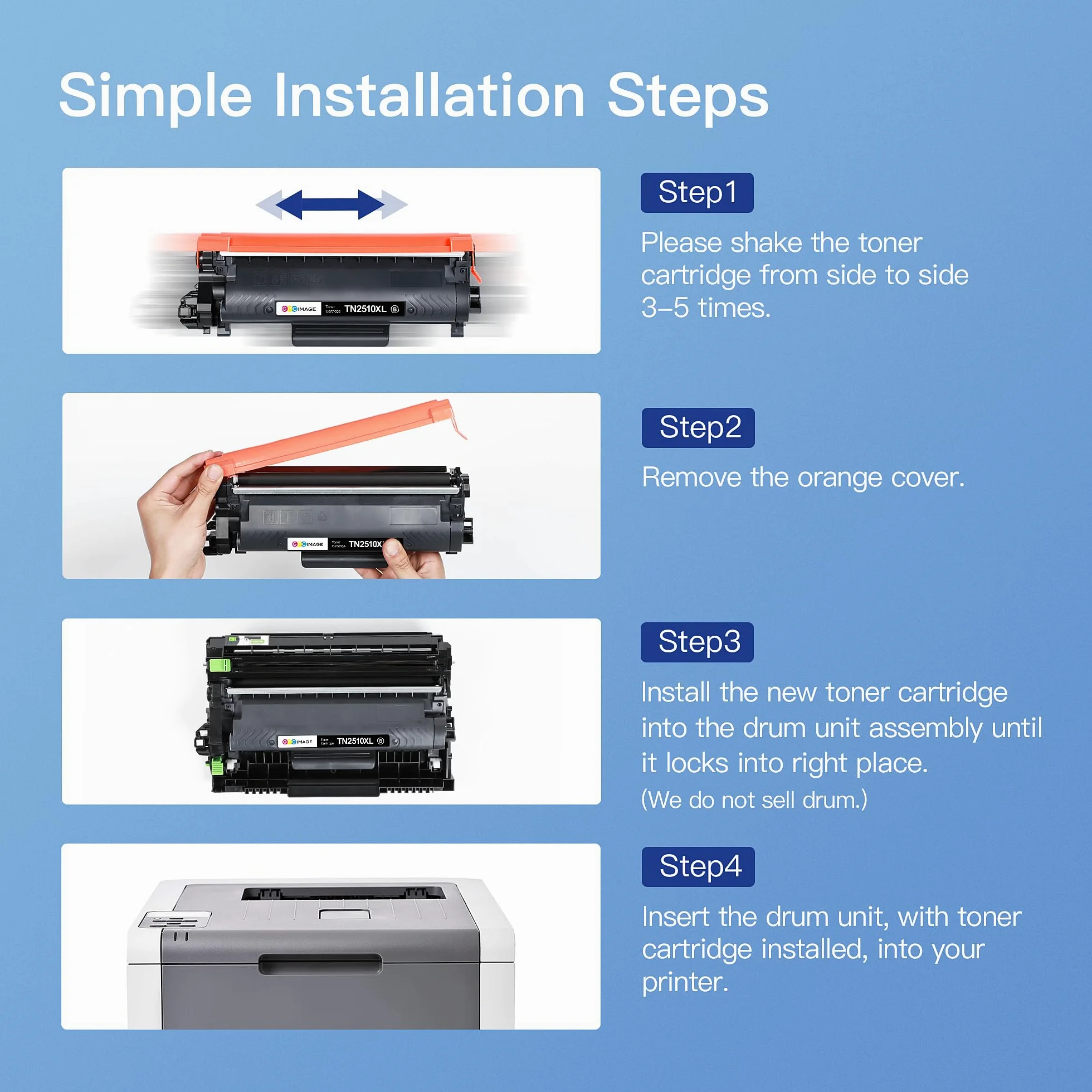 GPC Image TN2510XL TN2510 Toner Compatibili per Brother TN-2510 XL per MFC-L2827DW L2800DW L2860DW L2835DW HL-L2400DWE L2445DW L2447DW DCP-L2660DW L2620DW L2665DW (2 Nero)
