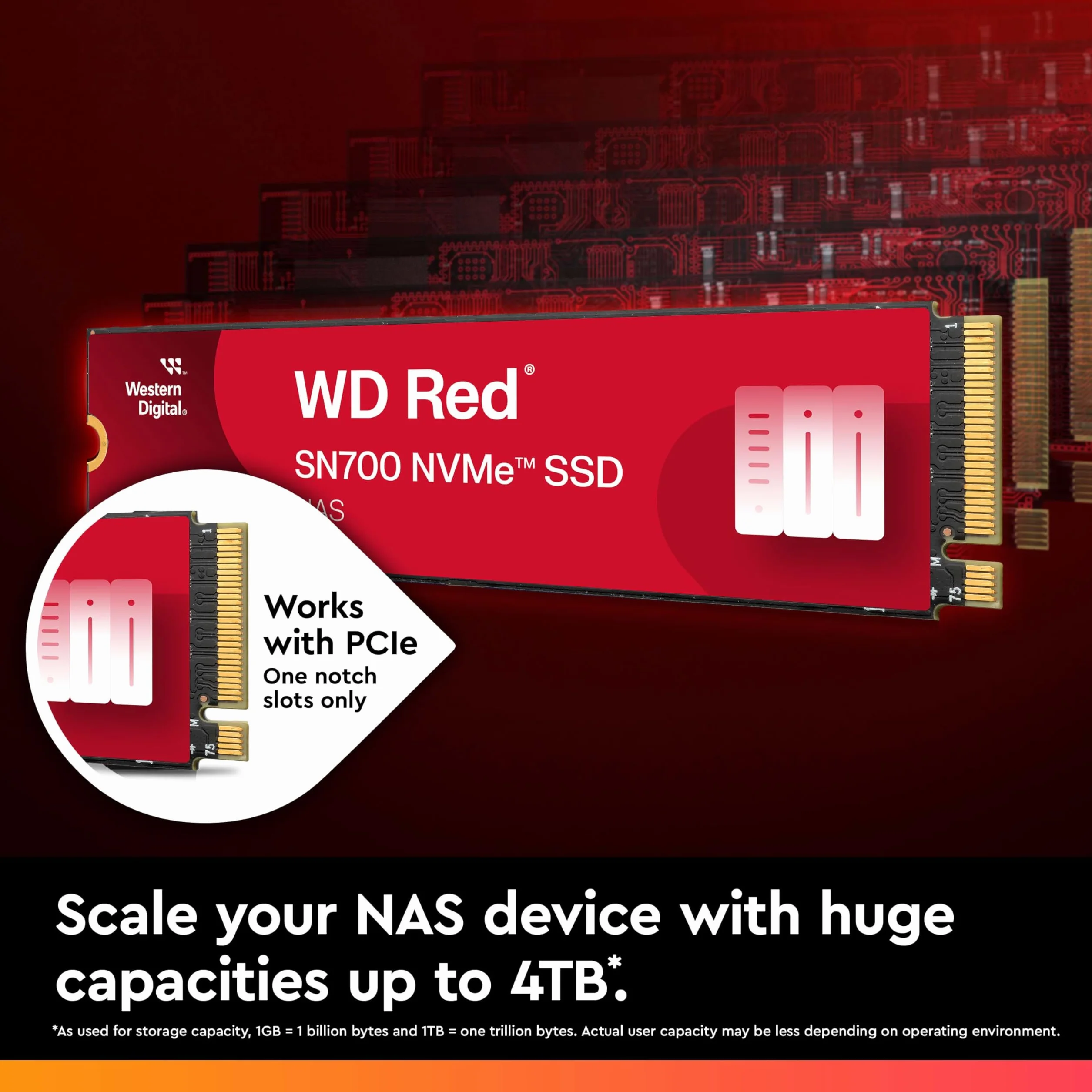 WD Red SN700 500GB NVMe SSD for NAS devices, with robust system responsiveness and exceptional I/O performance