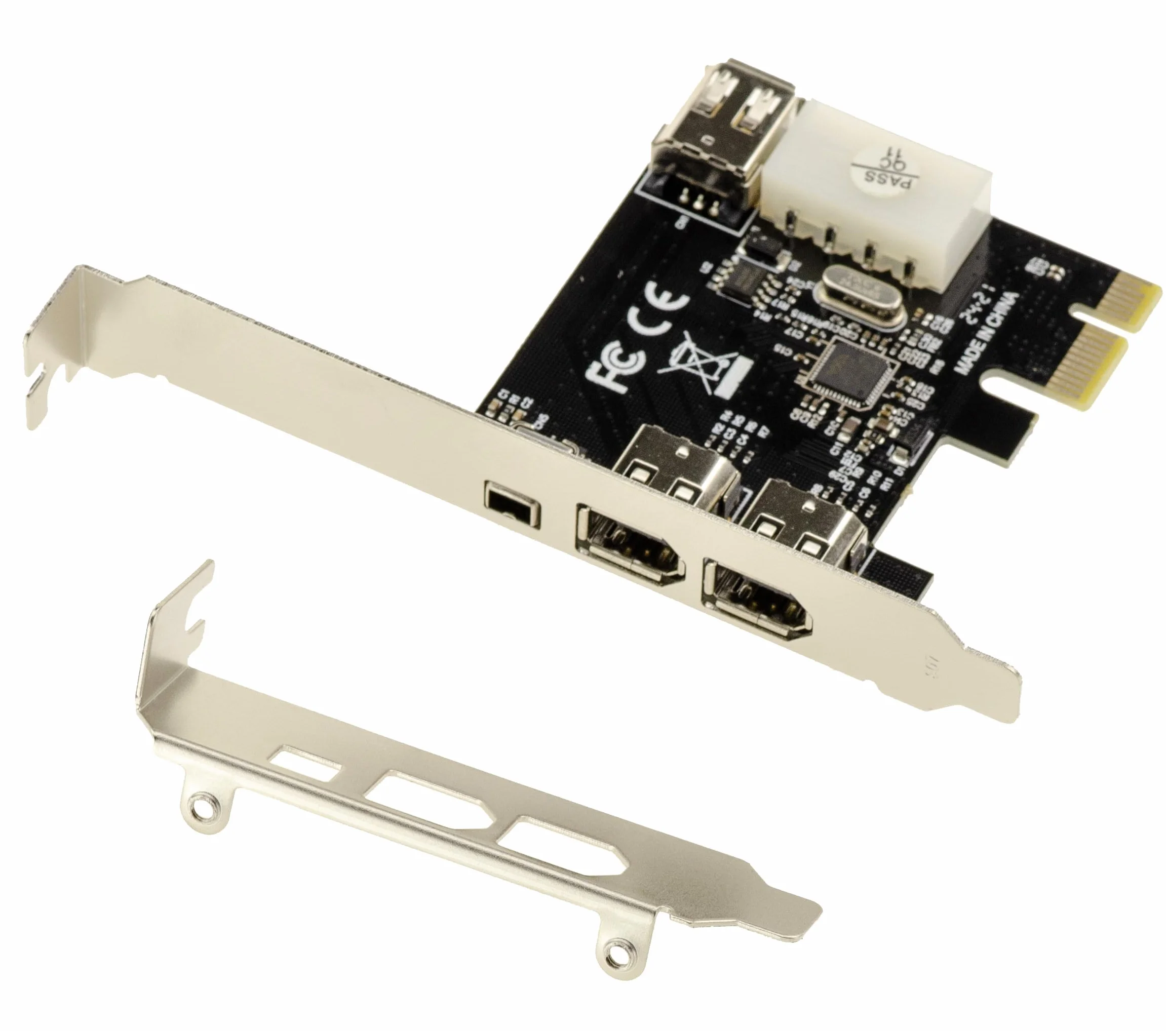 KALEA-INFORMATIQUE Scheda controller PCI Express PCIe a FireWire 400 IEEE1394a 2+1 porte 6 punti e 4 punti con chipset via VT6315. con cavo Ilink e staffe a basso e alto profilo