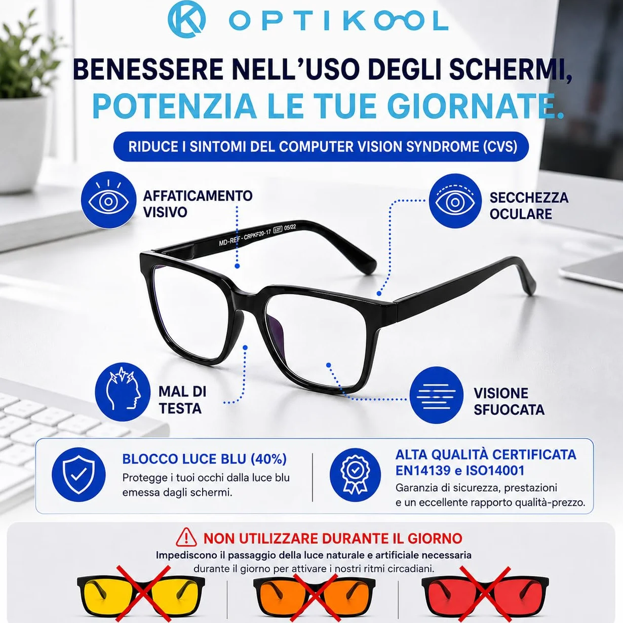 Occhiali Luce Blu Antiriflesso Flessibili Leggeri per PC Laptop Schermi