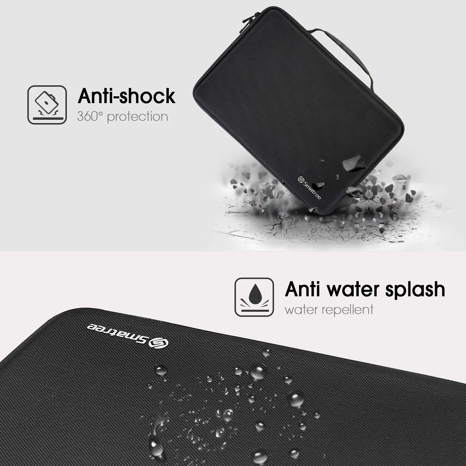 Smatree 13,3 Pollici Custodia Rigida per Computer Portatile per 14" MacBook Pro 2021/13,3" MacBook Pro/MacBook Air /12,3 Pollici Surface Pro X/8/7/6/5 Custodia protettiva - Nero