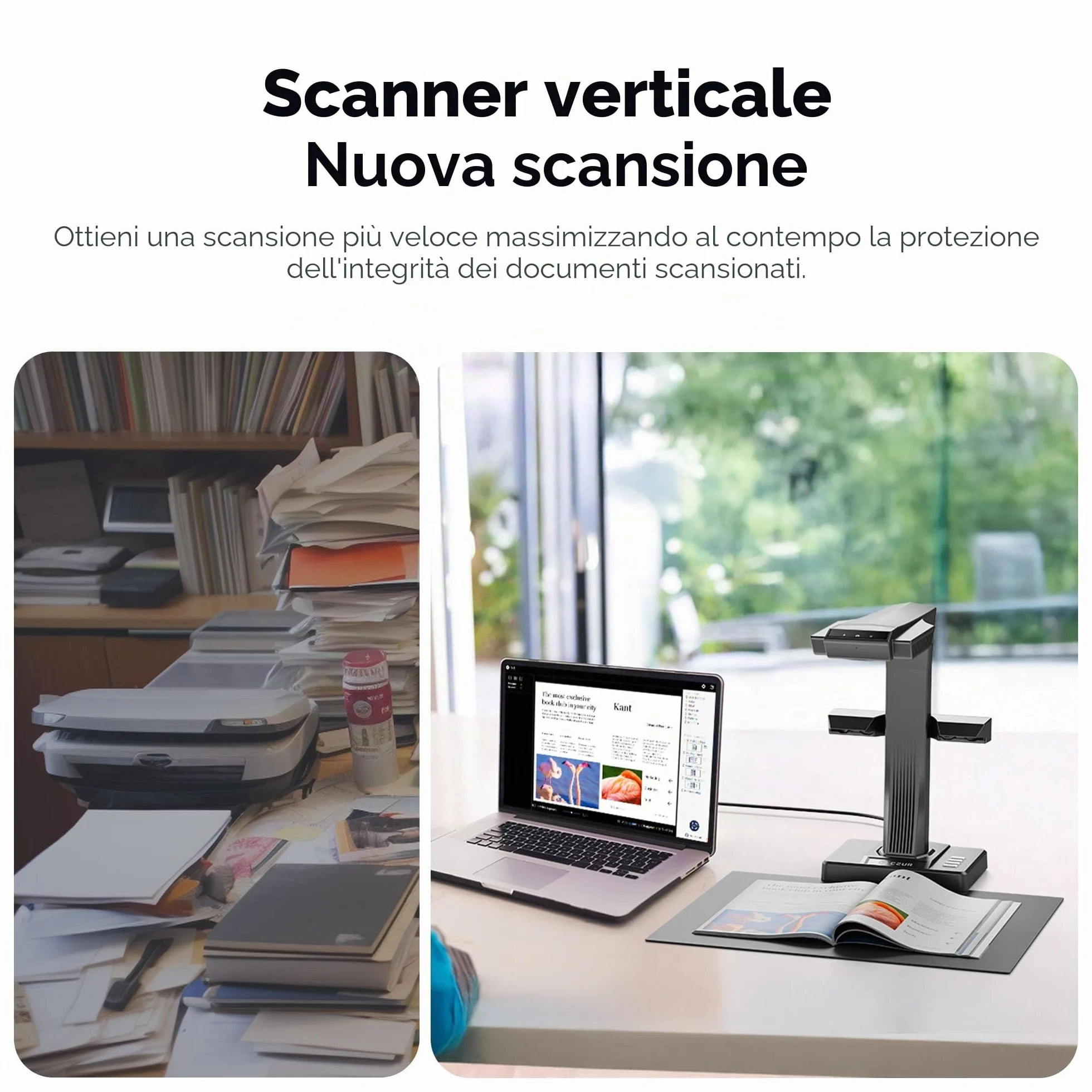 CZUR ET24 Pro 24MP Scanner di Documenti, professionale A3 Scanner con HDMI, OCR 180+ Lingue, 320Dpi, Ttelecamera per Documenti, Windows, macOS e Linux
