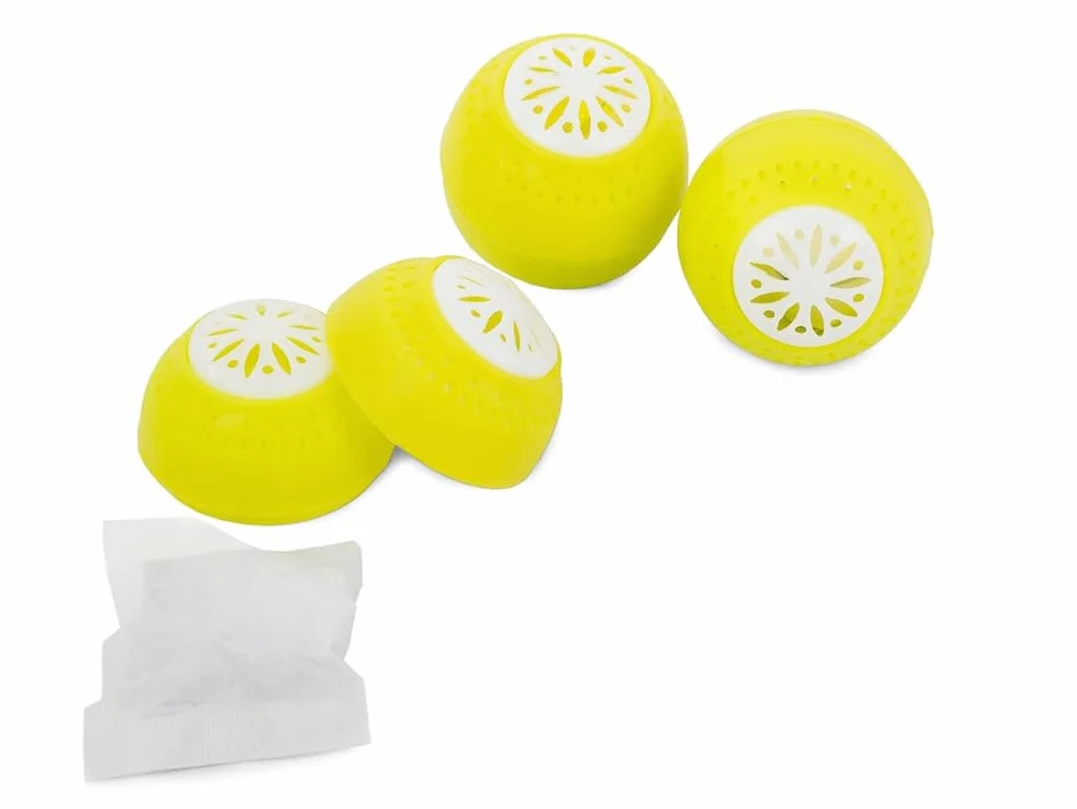 TRIS Palline Assorbi Odori Frigorifero Armadio Bagno Set 3 Pezzi 5 cm Elimina Umidità Odore