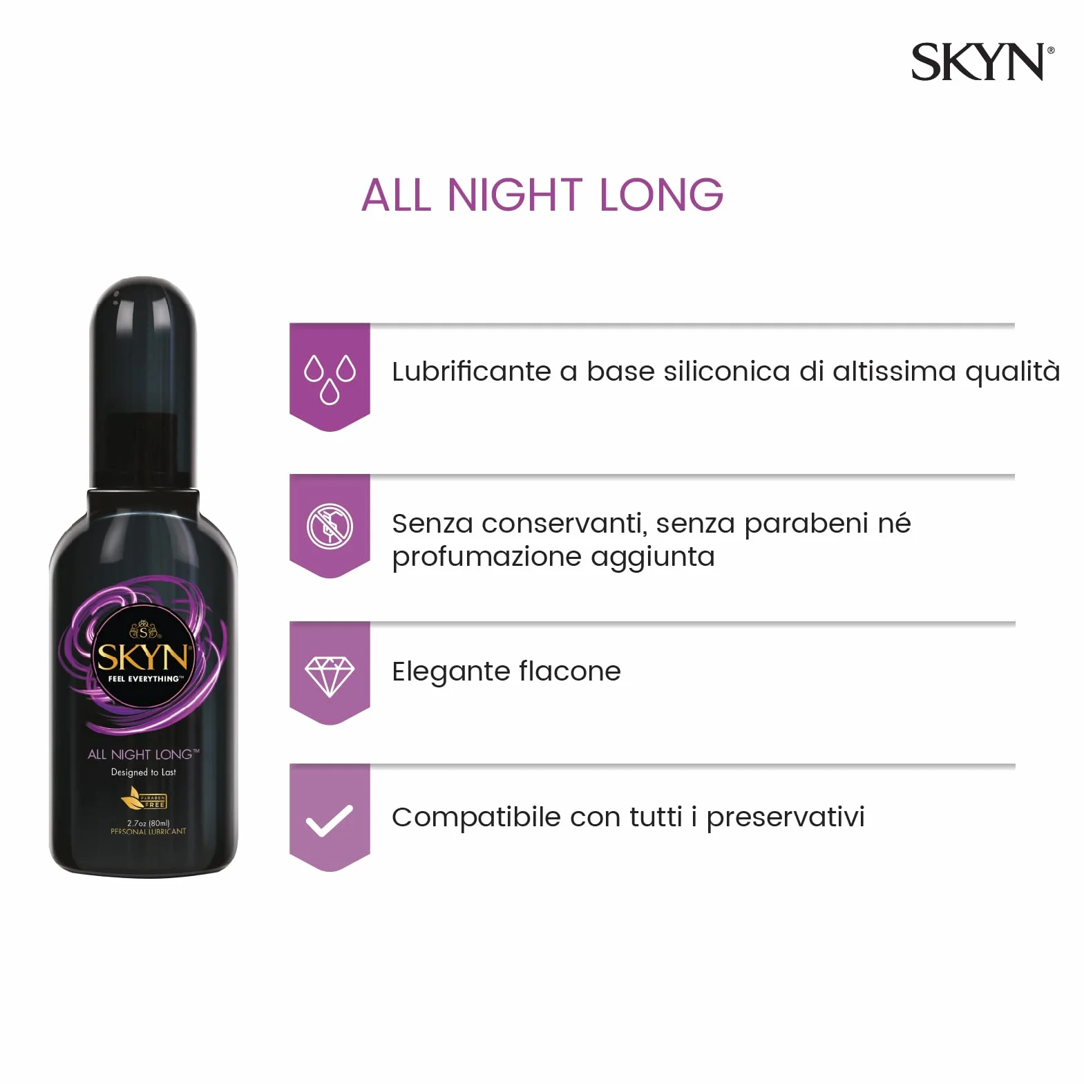 Skyn All Night Long Gel lubrificante 80 ml
