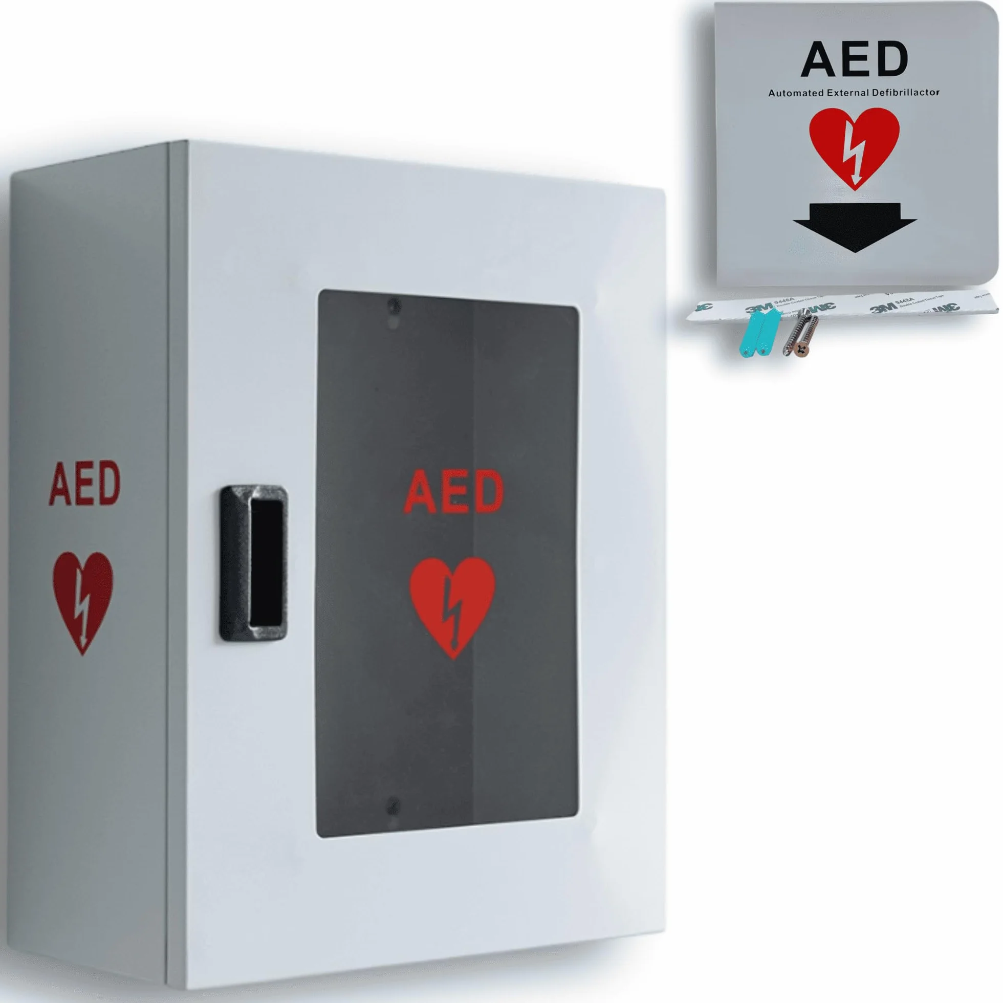 Armadio Universale per Defibrillatore DAE Senza Allarme – Cassetta da Parete per Interno ed Esterno – Armadietto di Primo Soccorso
