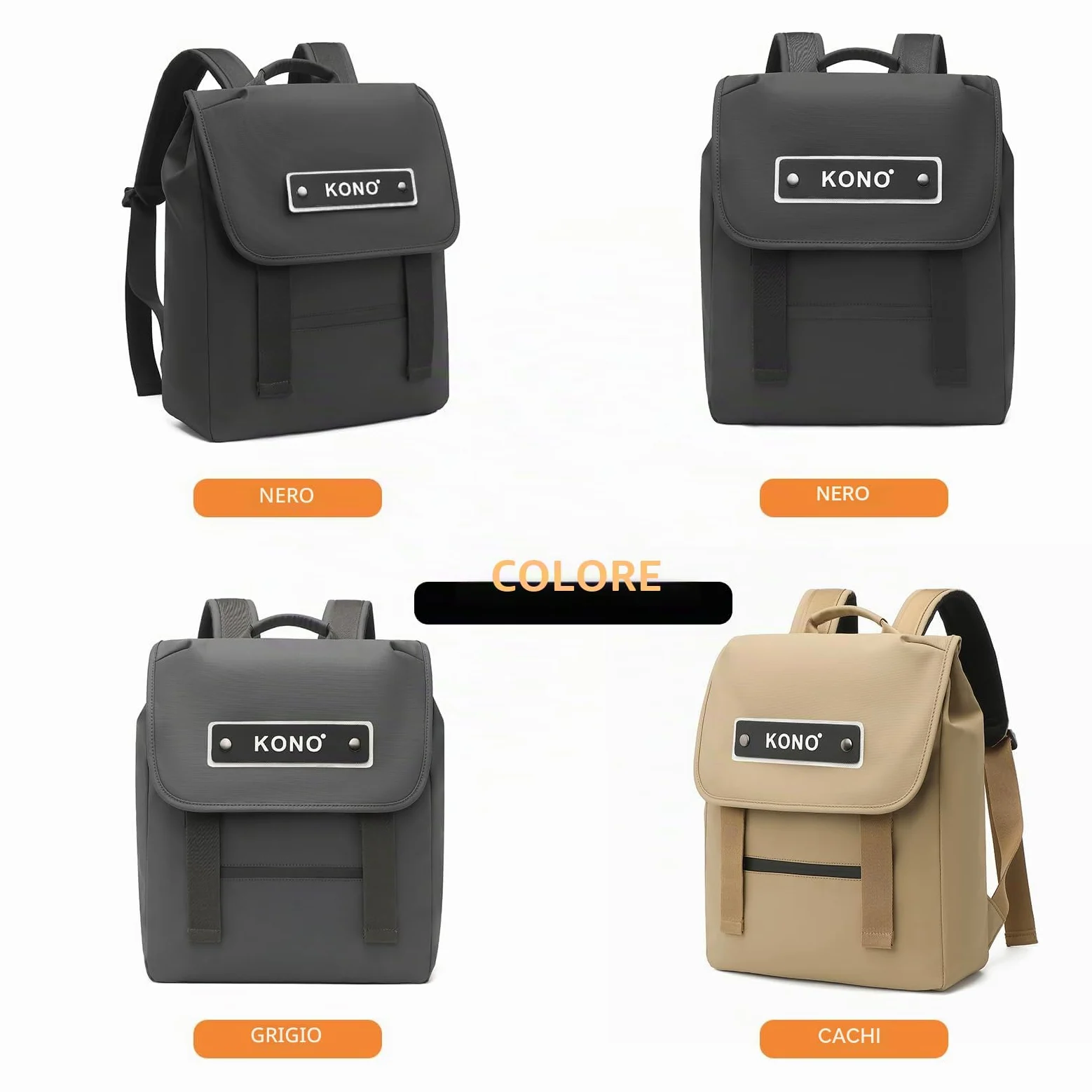KONO Eq2327 Zaino casual per computer portatile Unisex - Adulto (Pacco da 1)