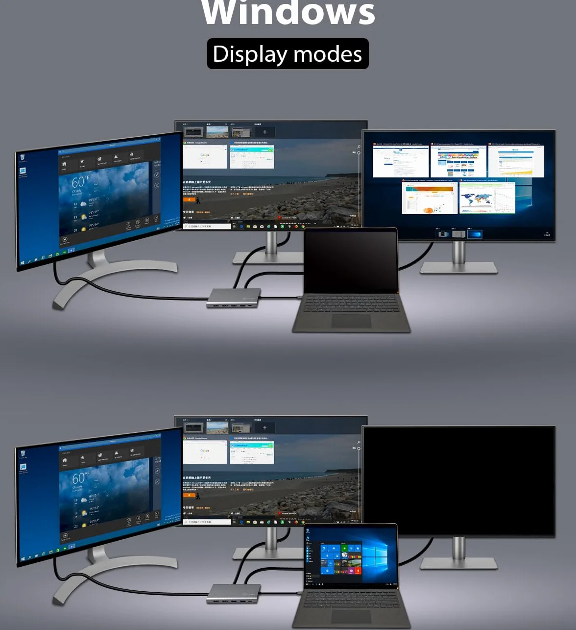 ICY BOX Docking Station USB-C (12-in-1) con 2x HDMI & 1x DP (4K 60Hz), 4x USB 3.0 HUB, Alimentazione 100W, Gigabit Ethernet, Dock Universale, IB-DK4050-CPD