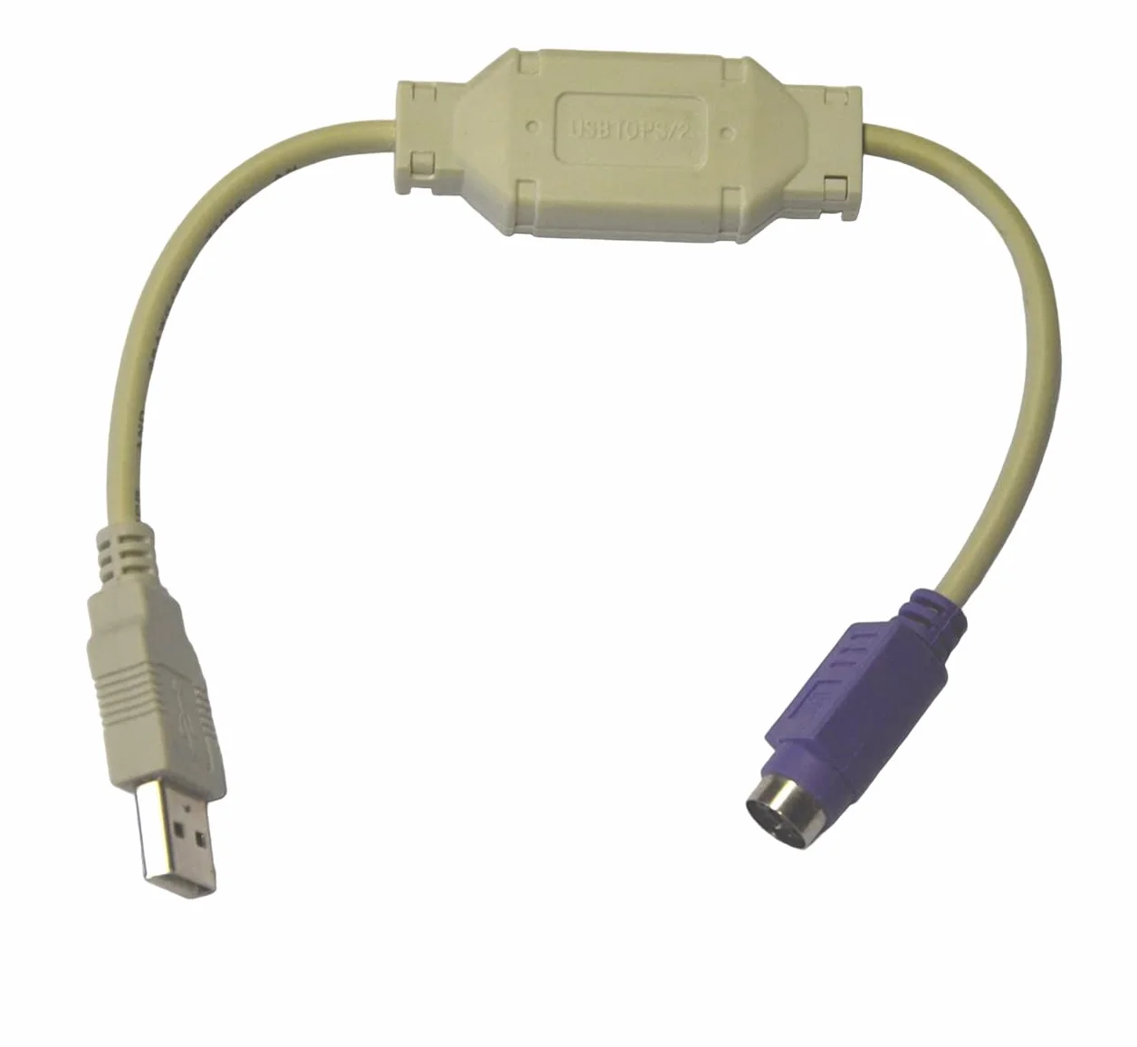 Media Express Adattatore da PS2 mini DIN a USB per tastiere e mouse, Grigio