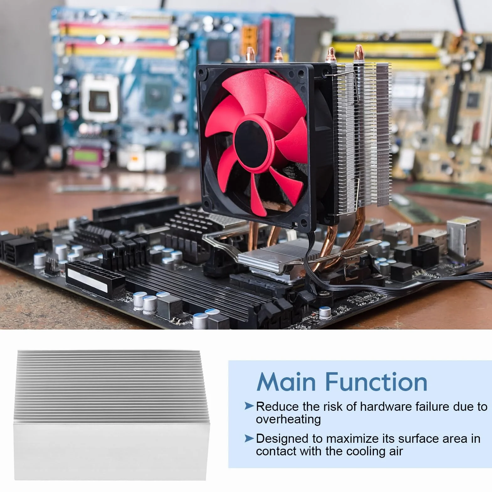 Dissipatore di Calore in Alluminio, Dissipatore di Calore, Chip di Raffreddamento per Ridurre Il Rischio di Guasti Hardware Dovuti a Surriscaldamento, Adatto per Computer, Circuito Integrato