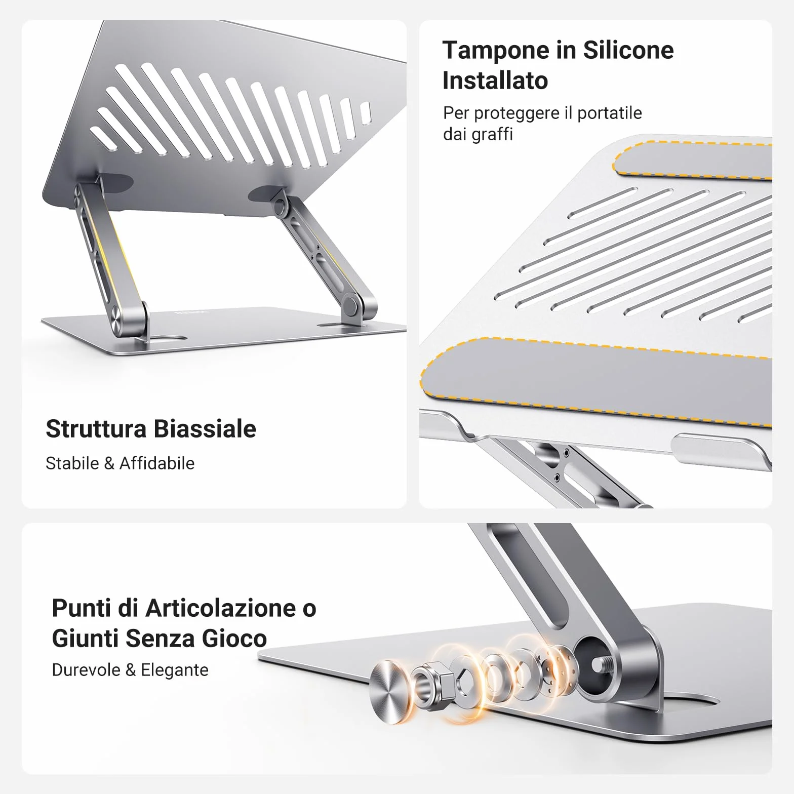 UGREEN Supporto per Laptop Pieghevole e Regolabile, Porta per PC Portabile Ergonomica con Raffreddamento Ventilato da 10 a 17 Pollici Compatibile con MacBook Air Pro HP Dell Acer