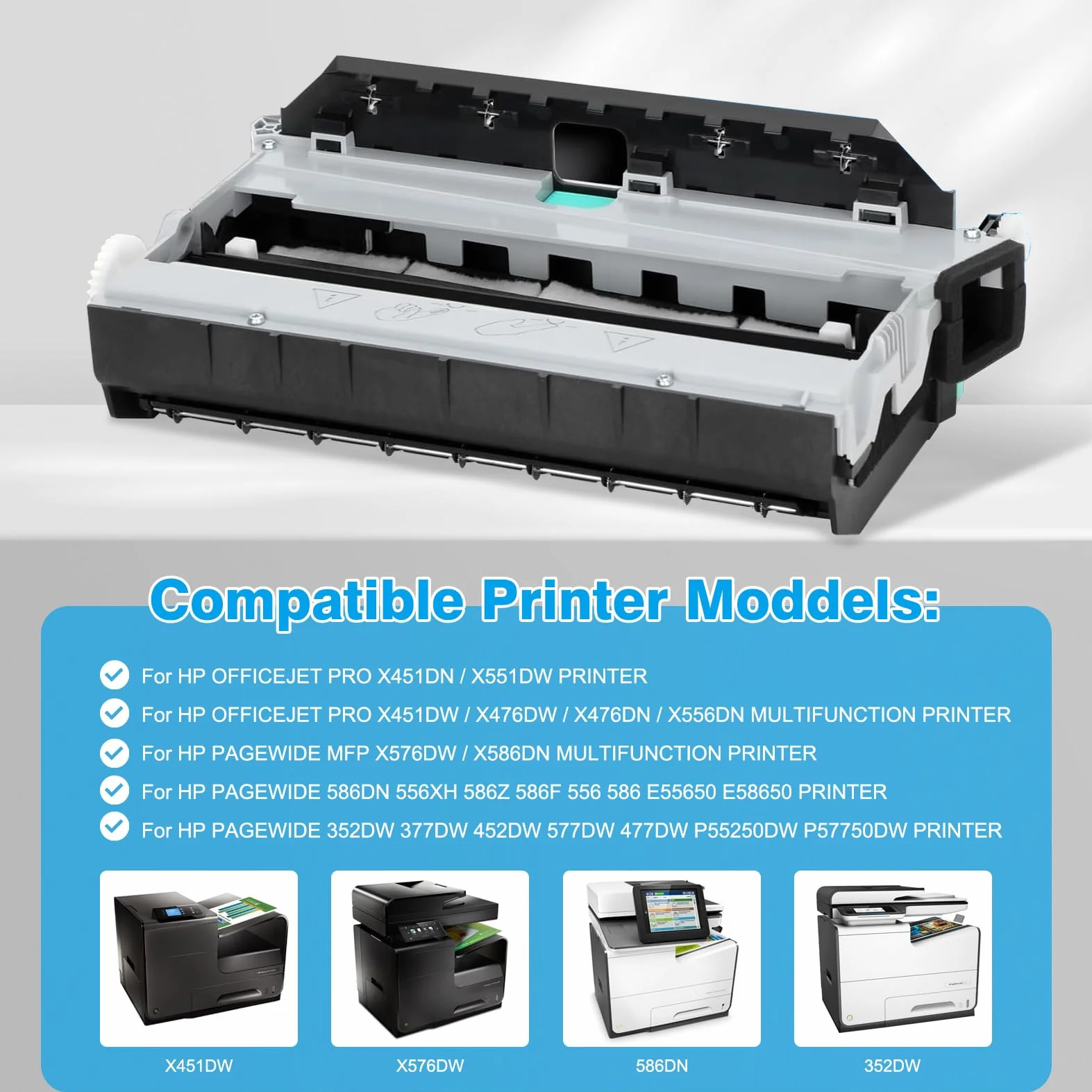 CN459-60375 Module Duplex Assembly per HP 974 975 973 Maintenance Box CN459-60375 Compatible per hp Officejet Pro x585 x451 x452 x577 x576 x552 x476 x551 x477 stampante