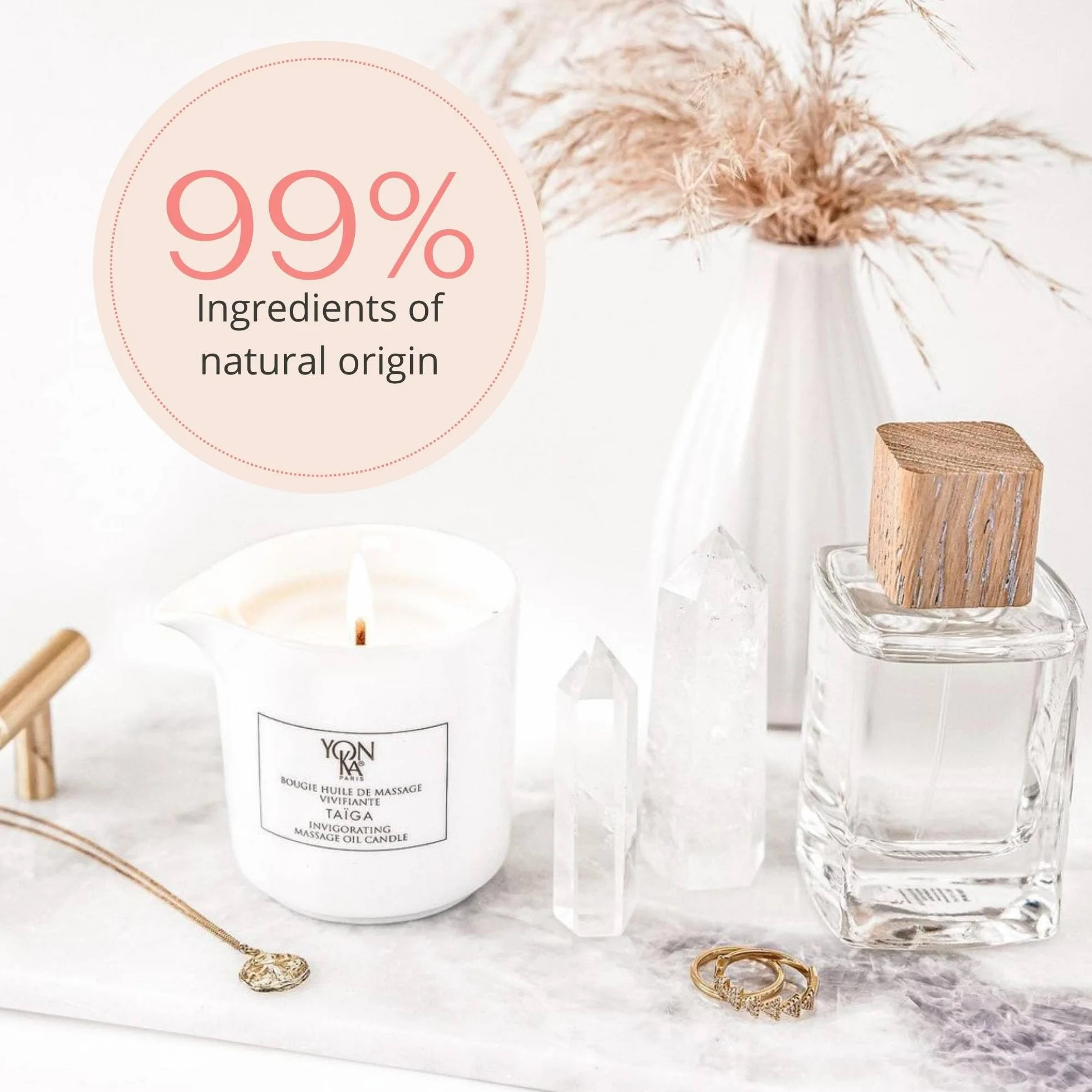 Yonka Candela da Massaggio Taïga Relax Intimo Ingredienti Naturali Nutrienti Profumazioni Legnose Rilassanti Massaggio Riscaldante Utilizzo Versatile