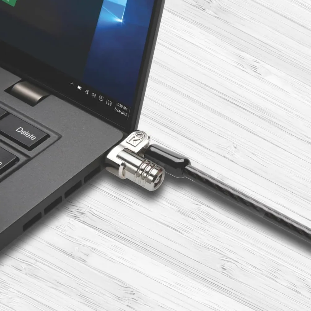 Kensington K65020EU MicroSaver 2.0 Cavo di Sicurezza per Computer in Carbonio, Ultra-Resistente al Taglio con Meccanismo di Chiusura T-Bar e Testina Spessa 10 mm - Lunghezza 1.8m