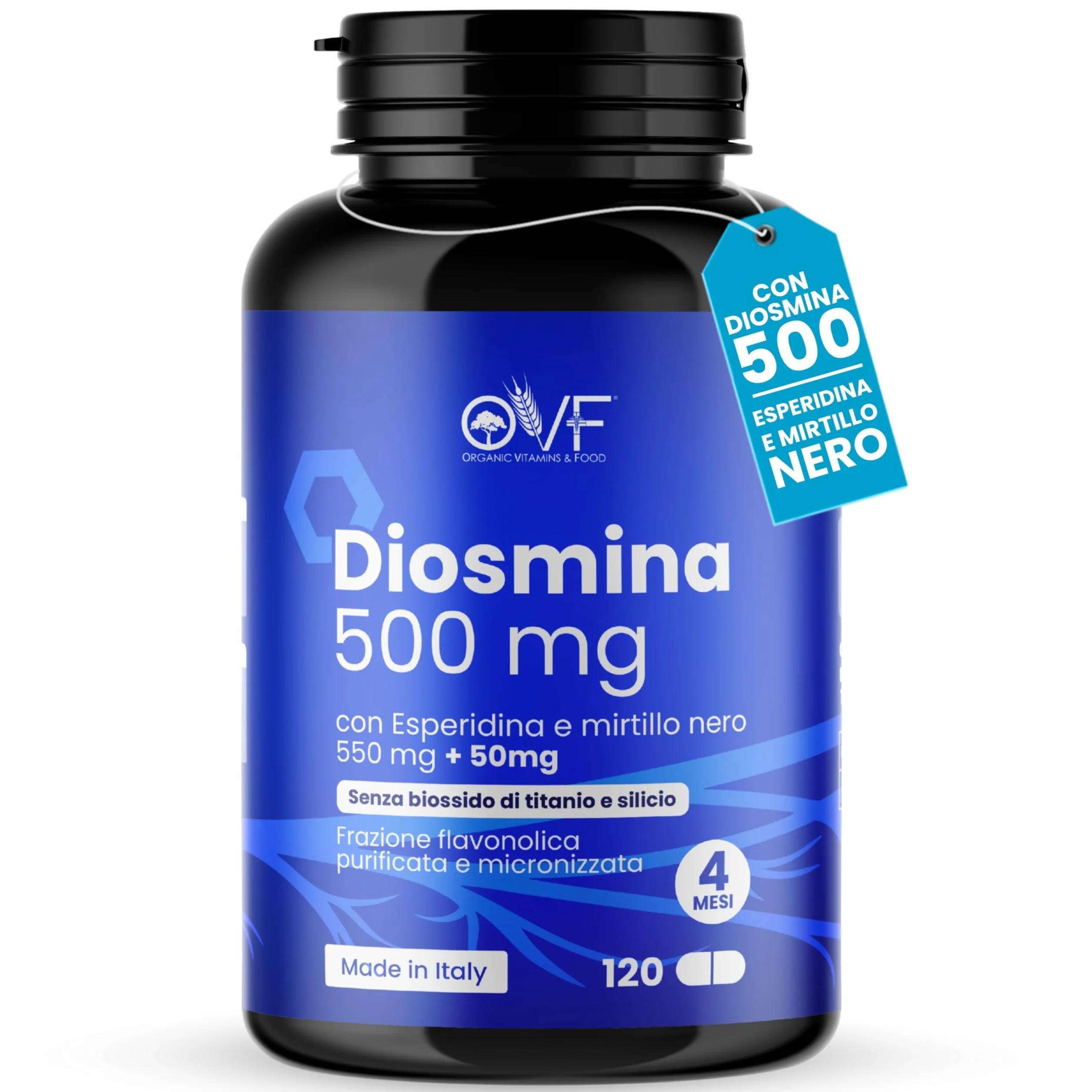OVF Diosmina Esperidina 120 cps 500mg Integratore Vene Varicose Capillari Microcircolo