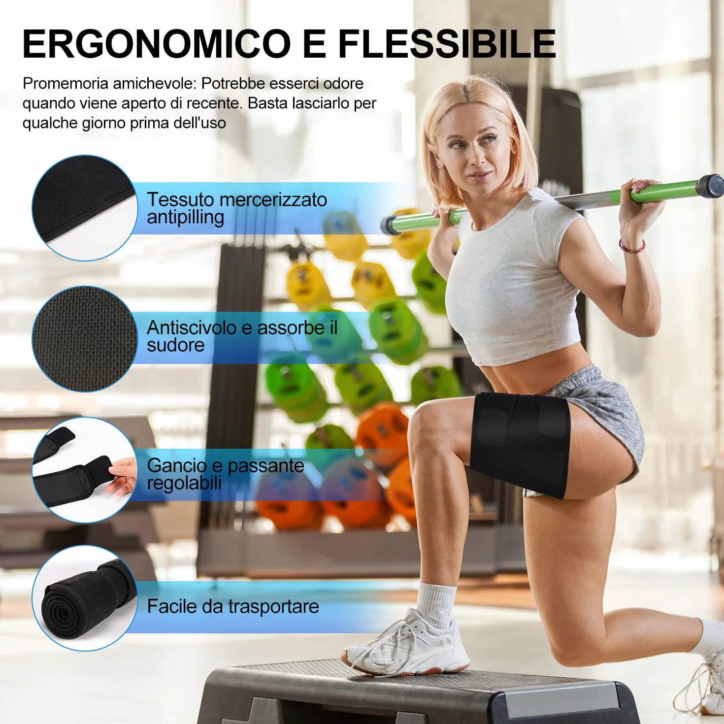 Supregear Manicotto di Compressione Regolabile in Neoprene per Hamstring, Quad e Inguine, Nero, XL