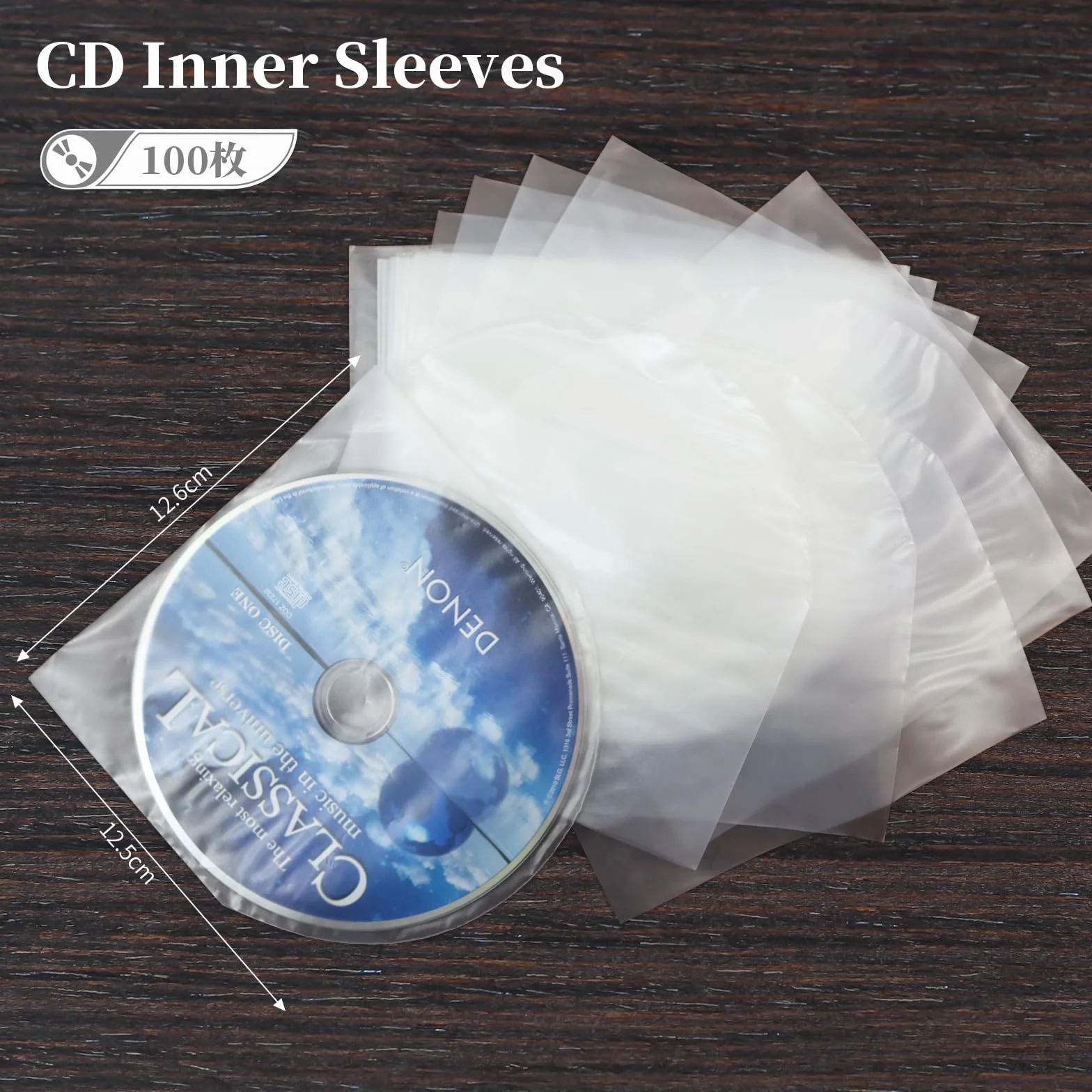50 custodie interne in plastica antistatica per CD e DVD, per raccoglitori e dischi (100)