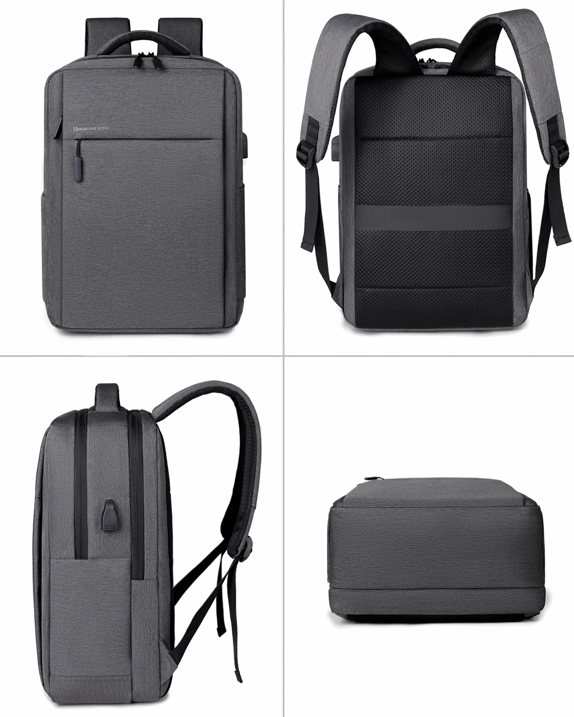 Zaino Porta PC Portatile Scomparto per Computer Notebook Custodia Laptop con Attacco USB per Scuola Lavoro Viaggio Valigia km14